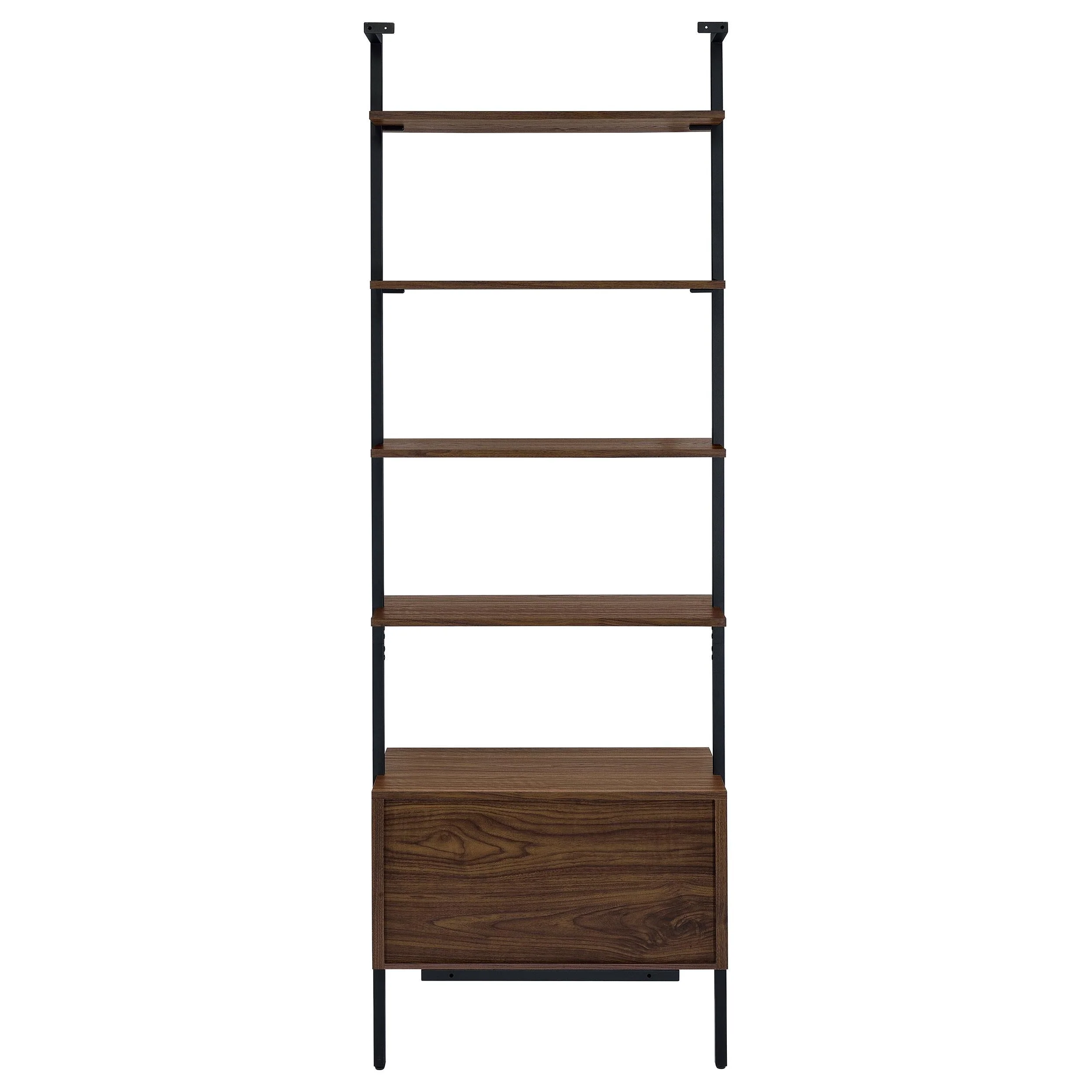 Owens Walnut 31-inch 4-shelf Storage Wall Bookshelf - Image 8