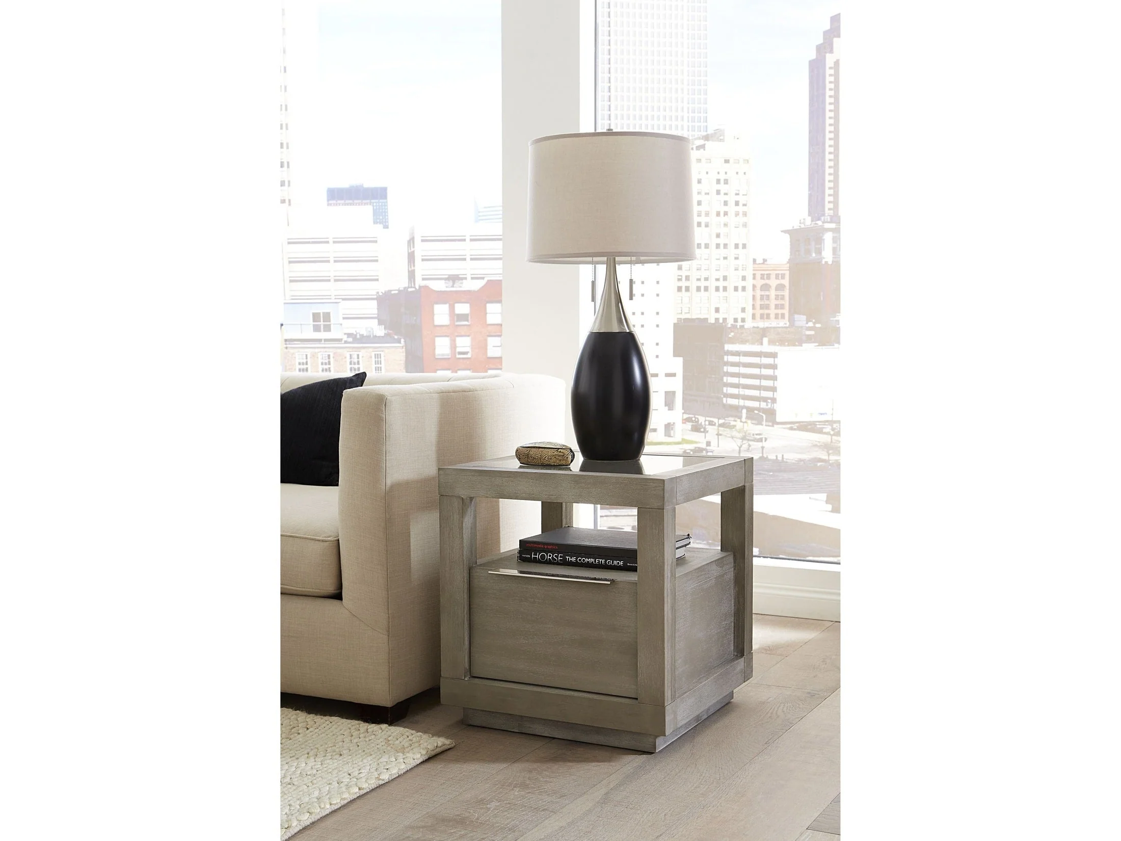 Oxford One-Drawer End Table in Mineral