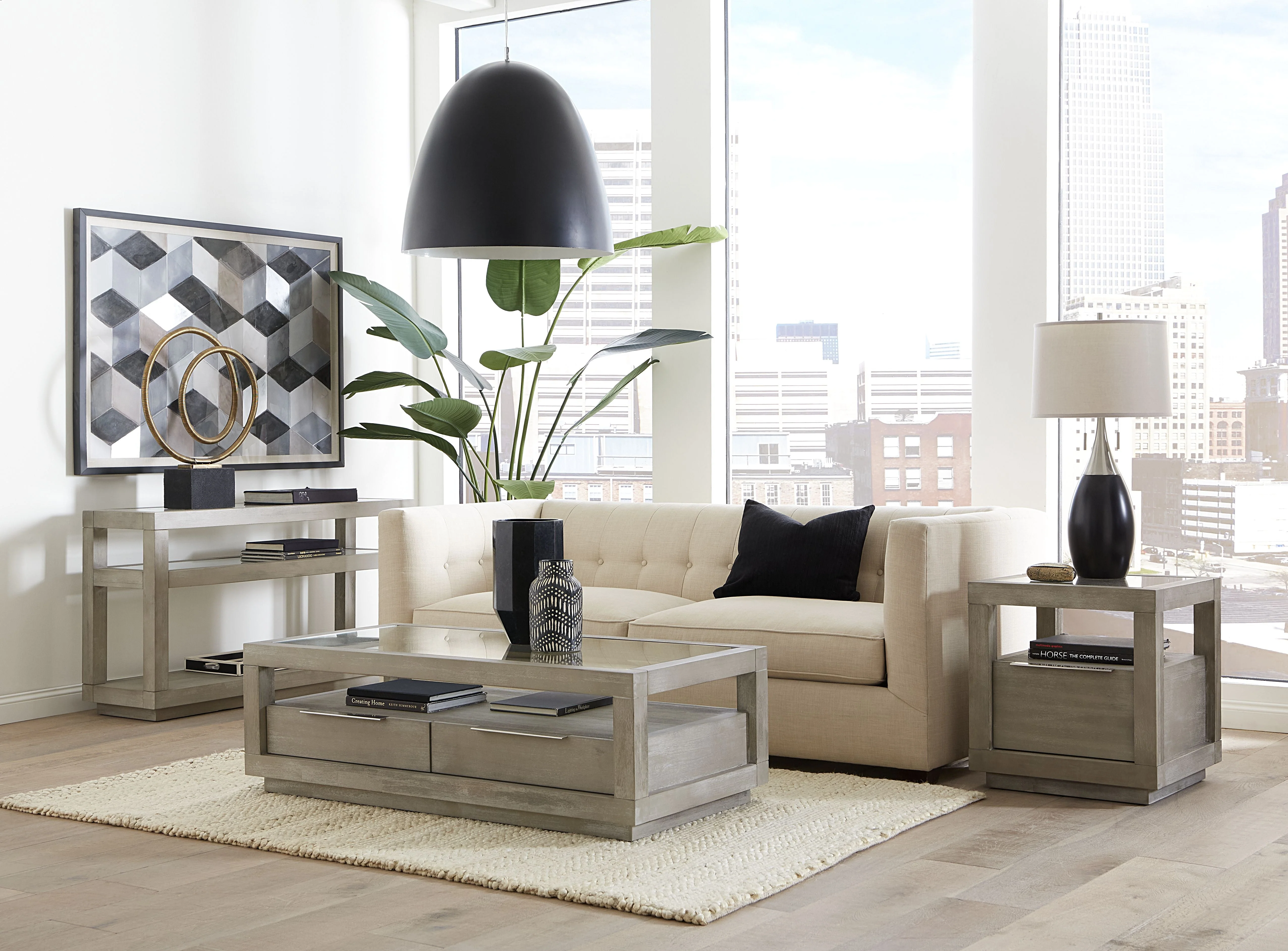 Oxford One-Drawer End Table in Mineral - Image 2