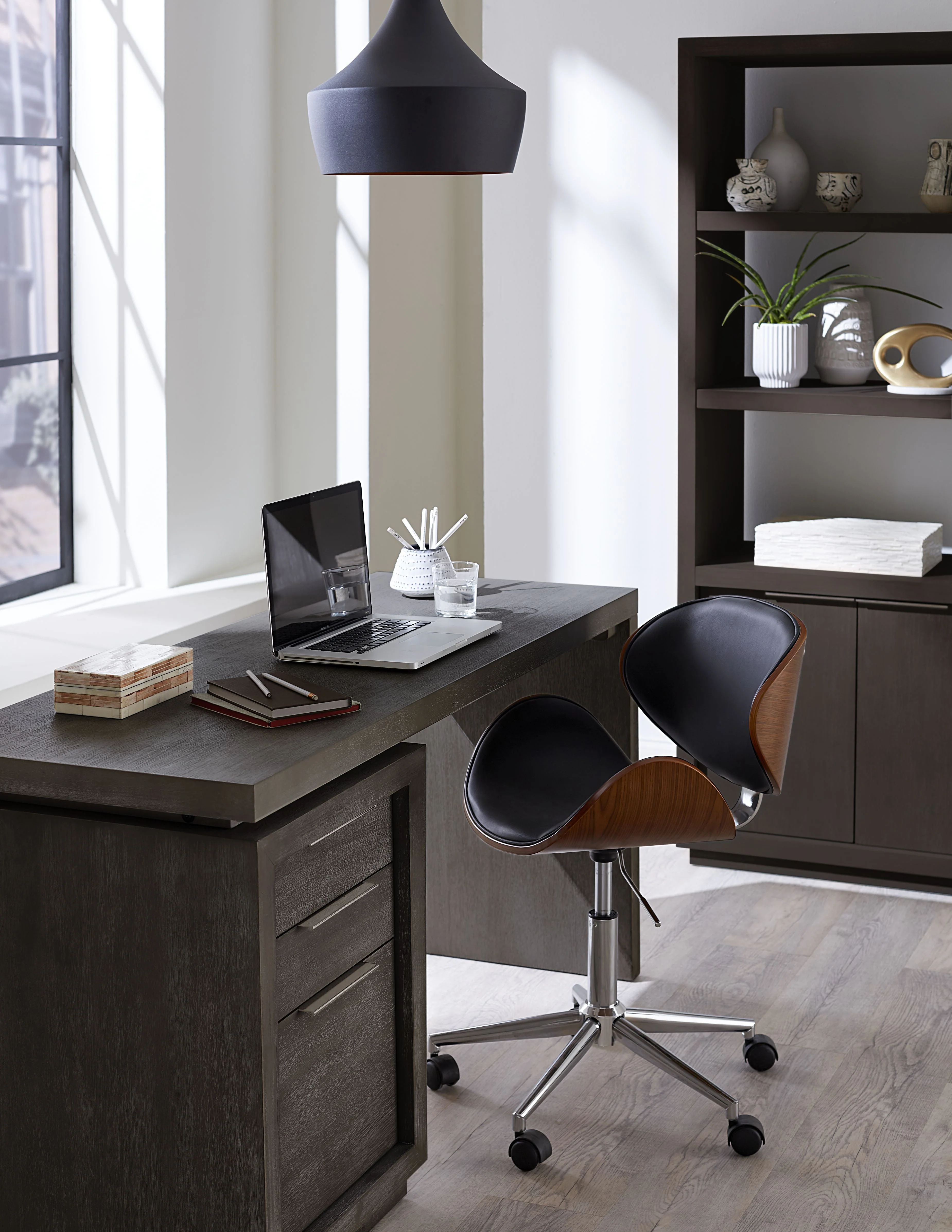 Oxford Single Pedestal Desk in Basalt Grey - Image 3