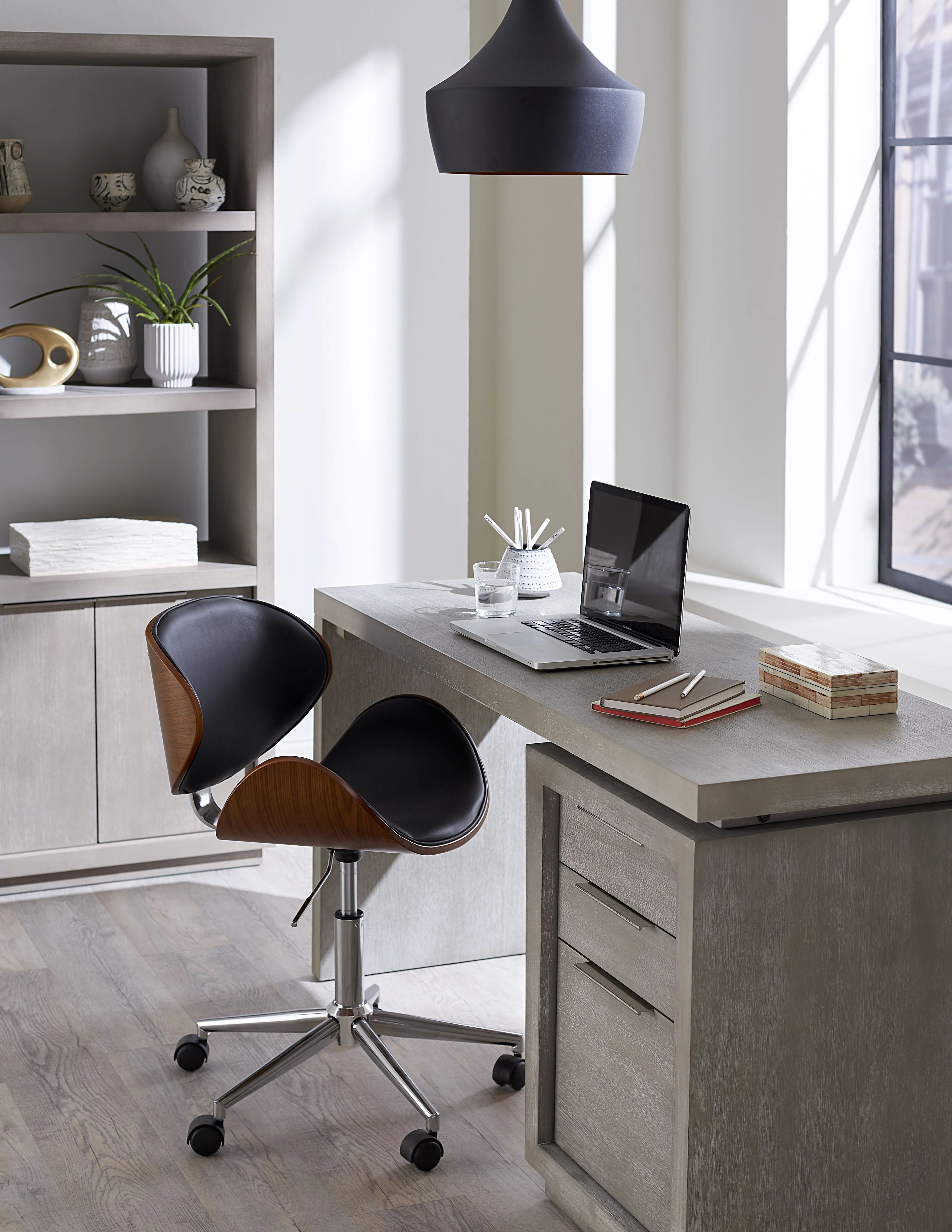 Oxford Three-Drawer Single Pedestal Desk in Mineral - Image 3