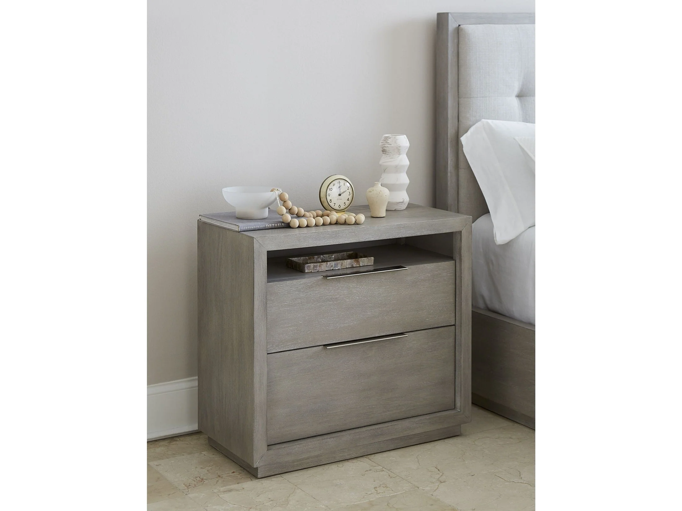 Oxford Two-Drawer Nightstand in Mineral