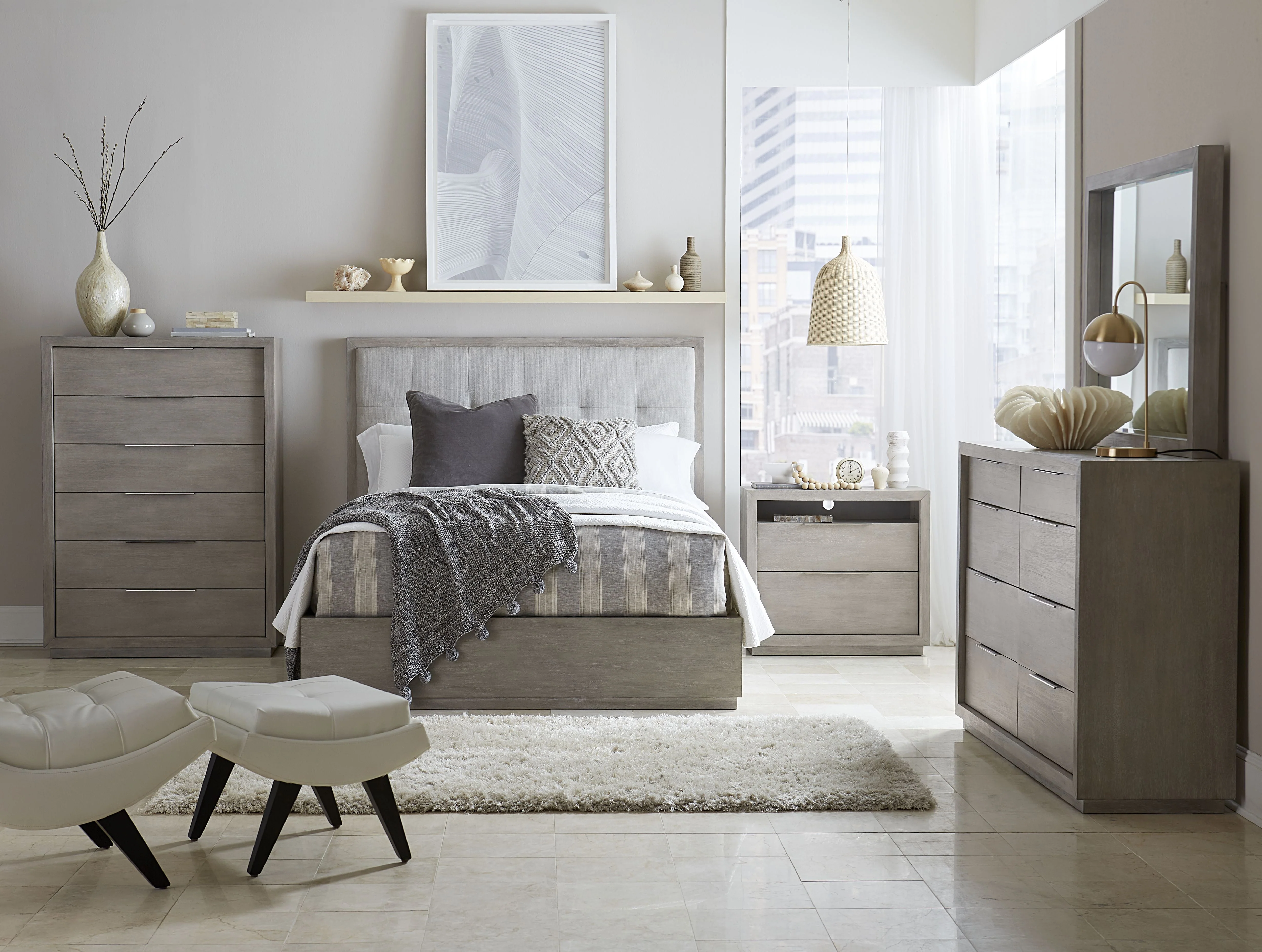 Oxford Upholstered Full Platform Bed in Mineral - Image 2