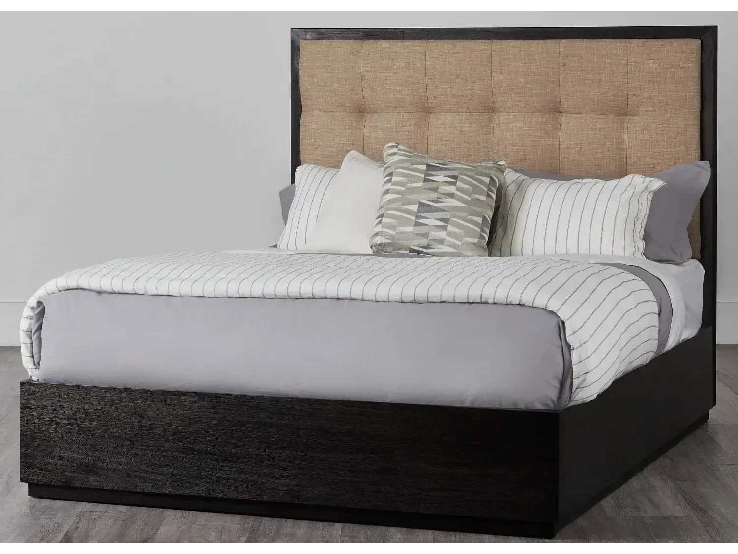 Oxford Upholstered Platform Bed in Toast