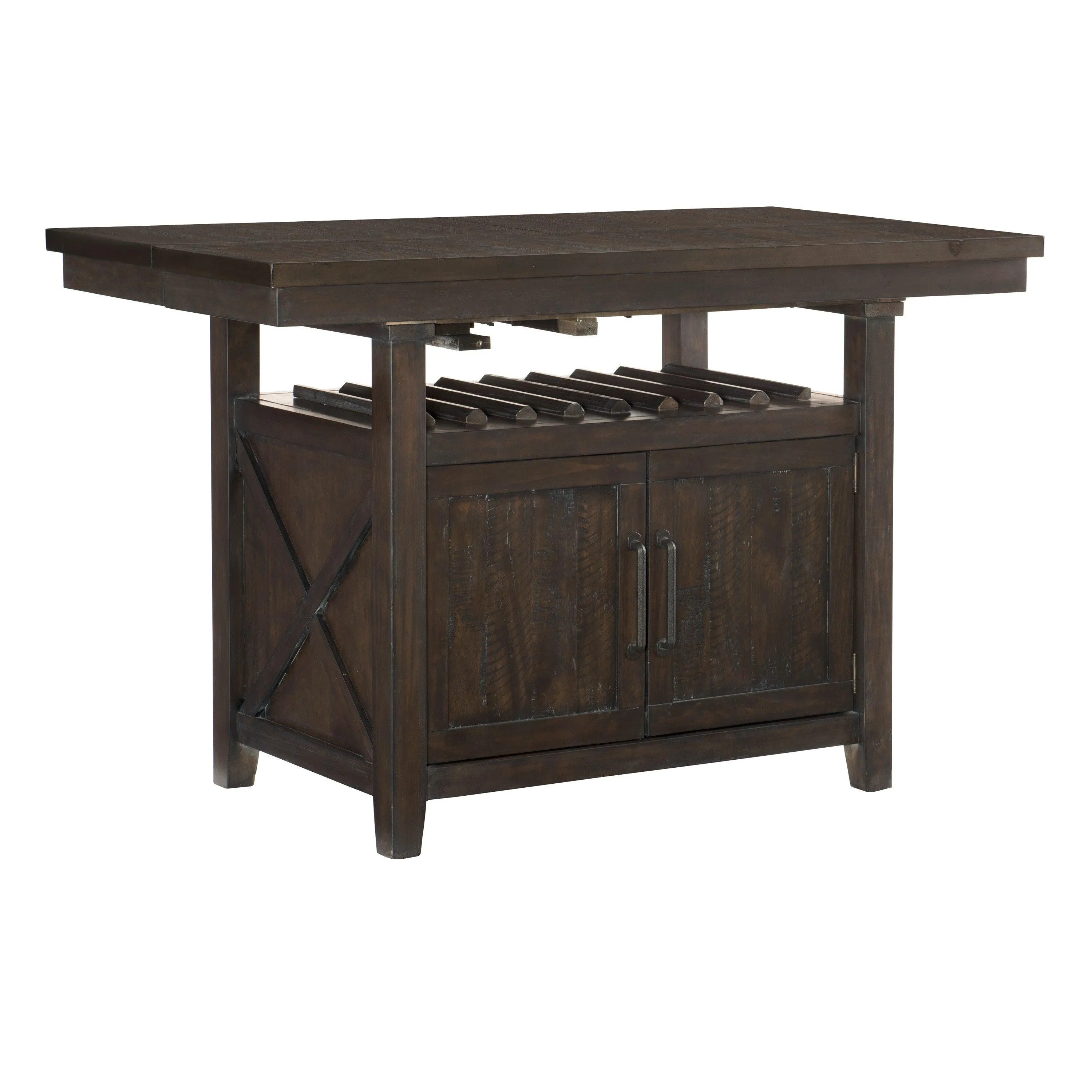 Oxton Dark Cherry/Fabric Extendable Counter Height Set - Image 3