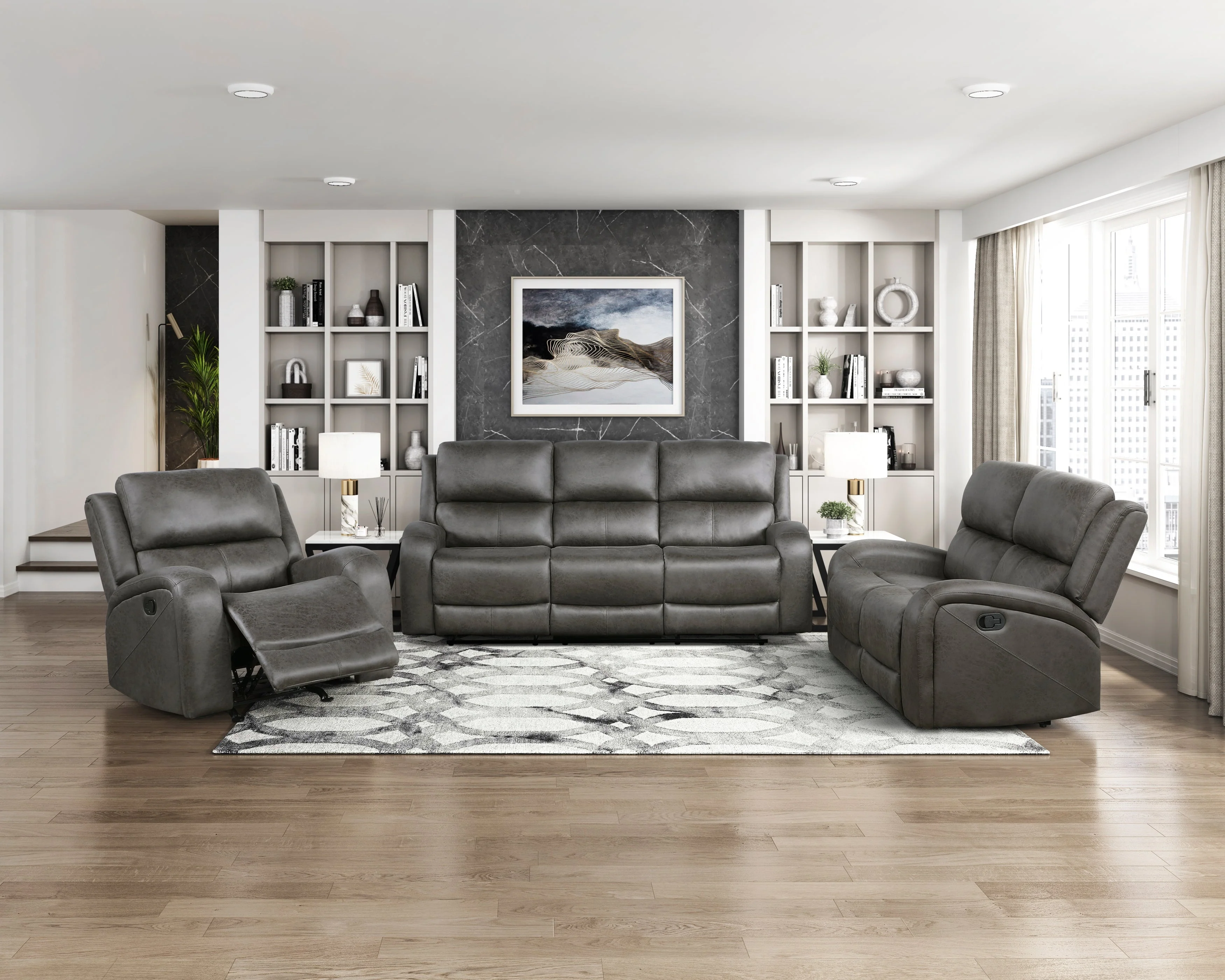 Pagosa Gray Double Reclining Sofa - Image 8