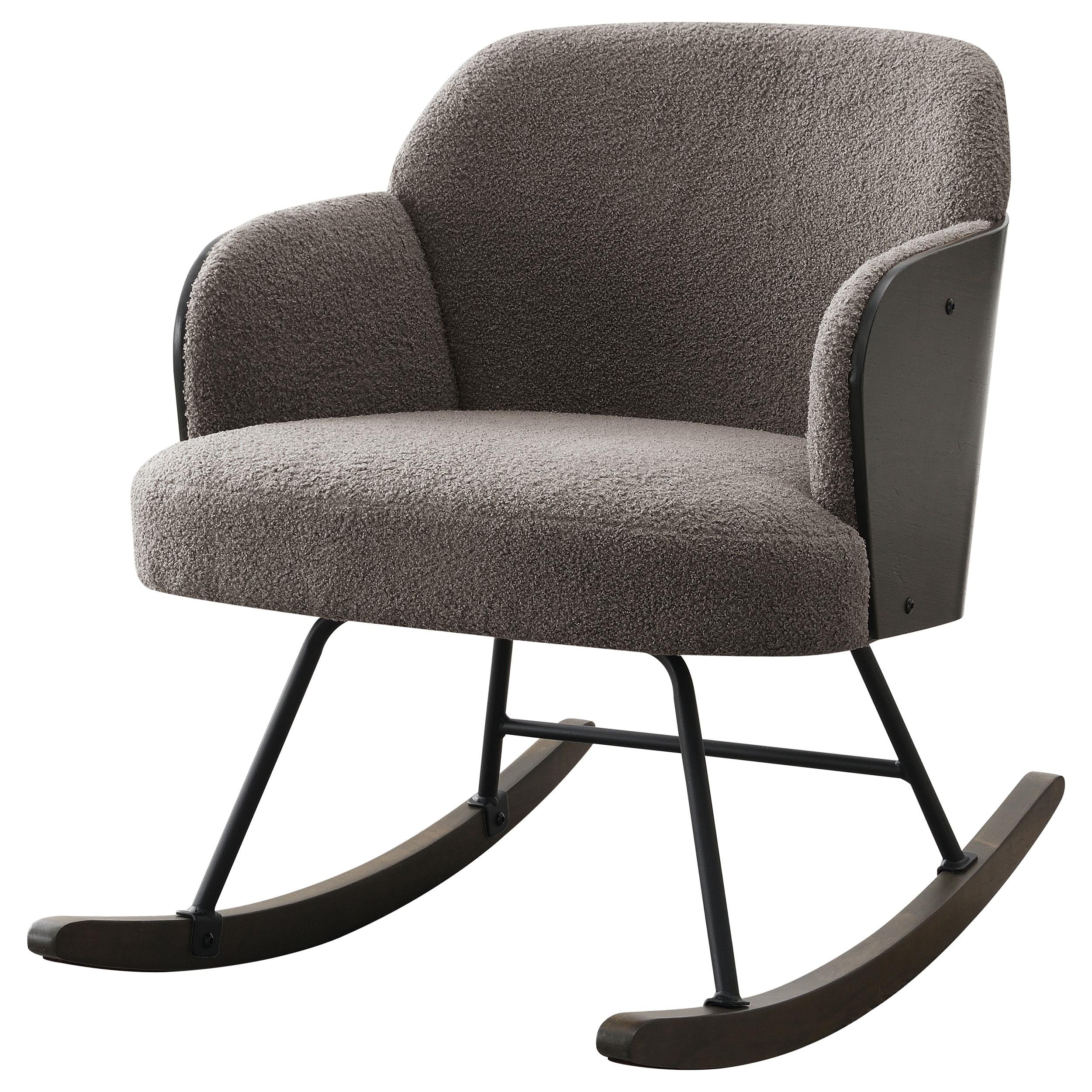 Paige Taupe Boucle Mid Back Rocking Chair - Image 3