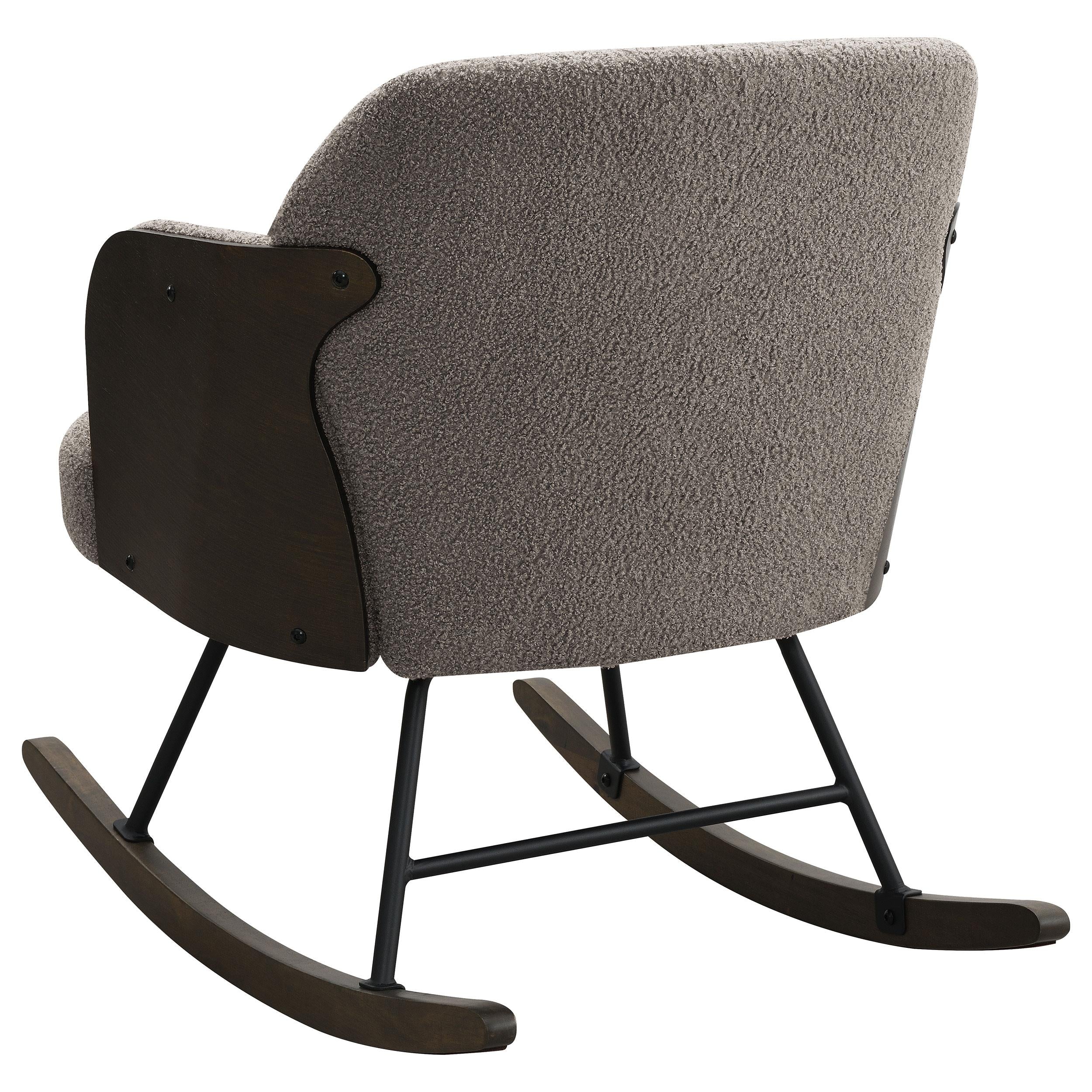 Paige Taupe Boucle Mid Back Rocking Chair - Image 5