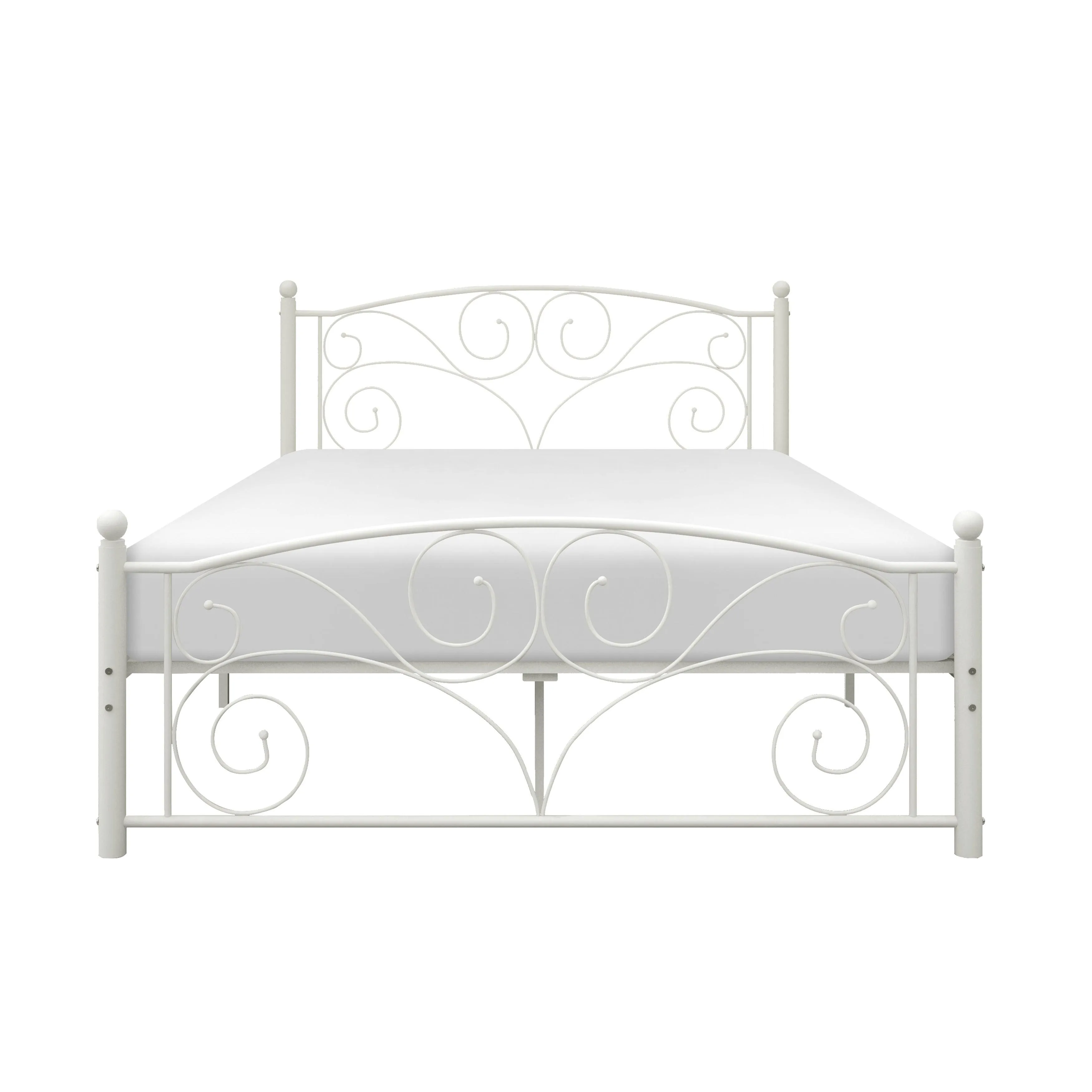 Pallina White Full Metal Platfom Bed - Image 4