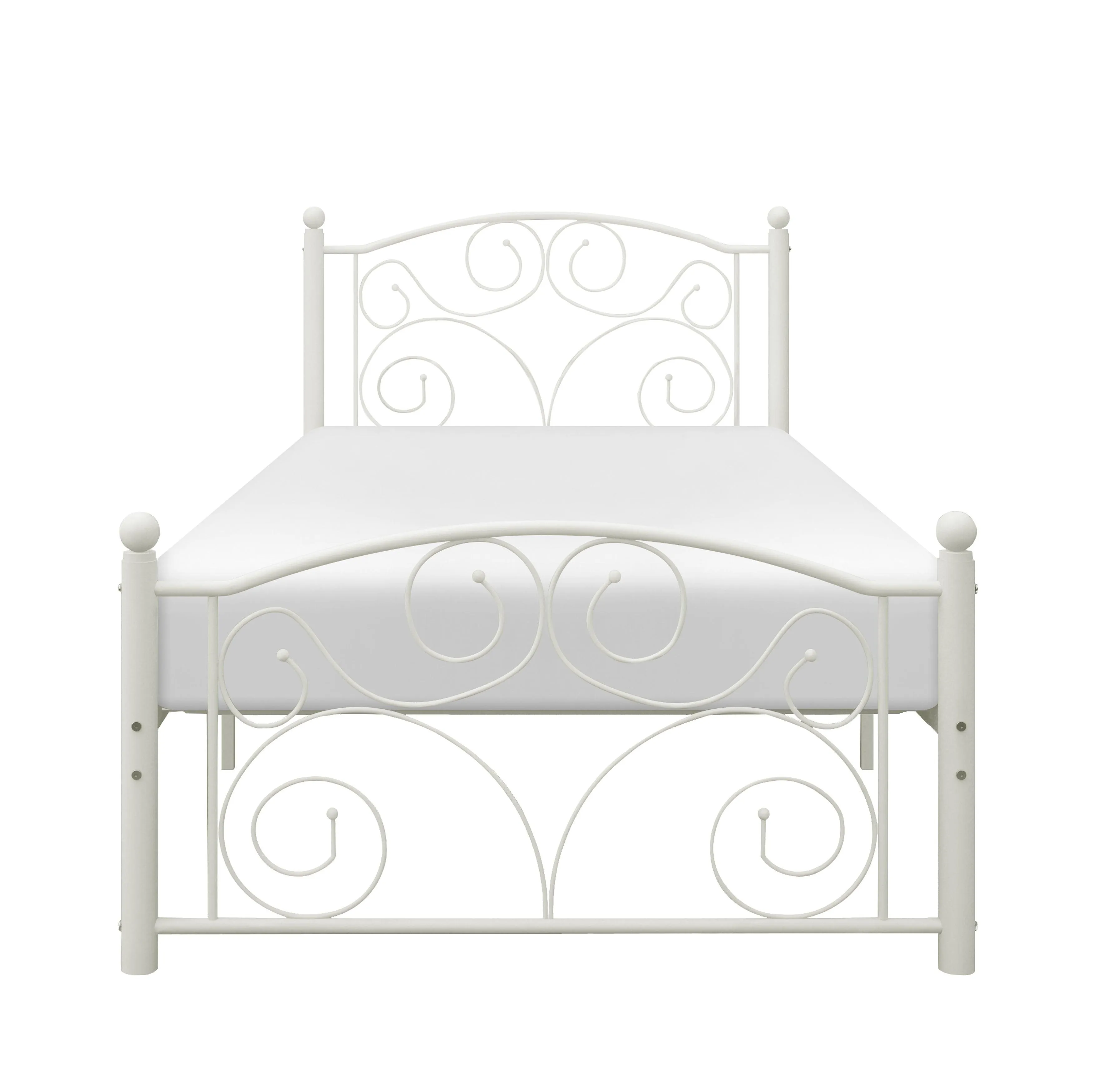 Pallina White Twin Metal Platfom Bed - Image 4