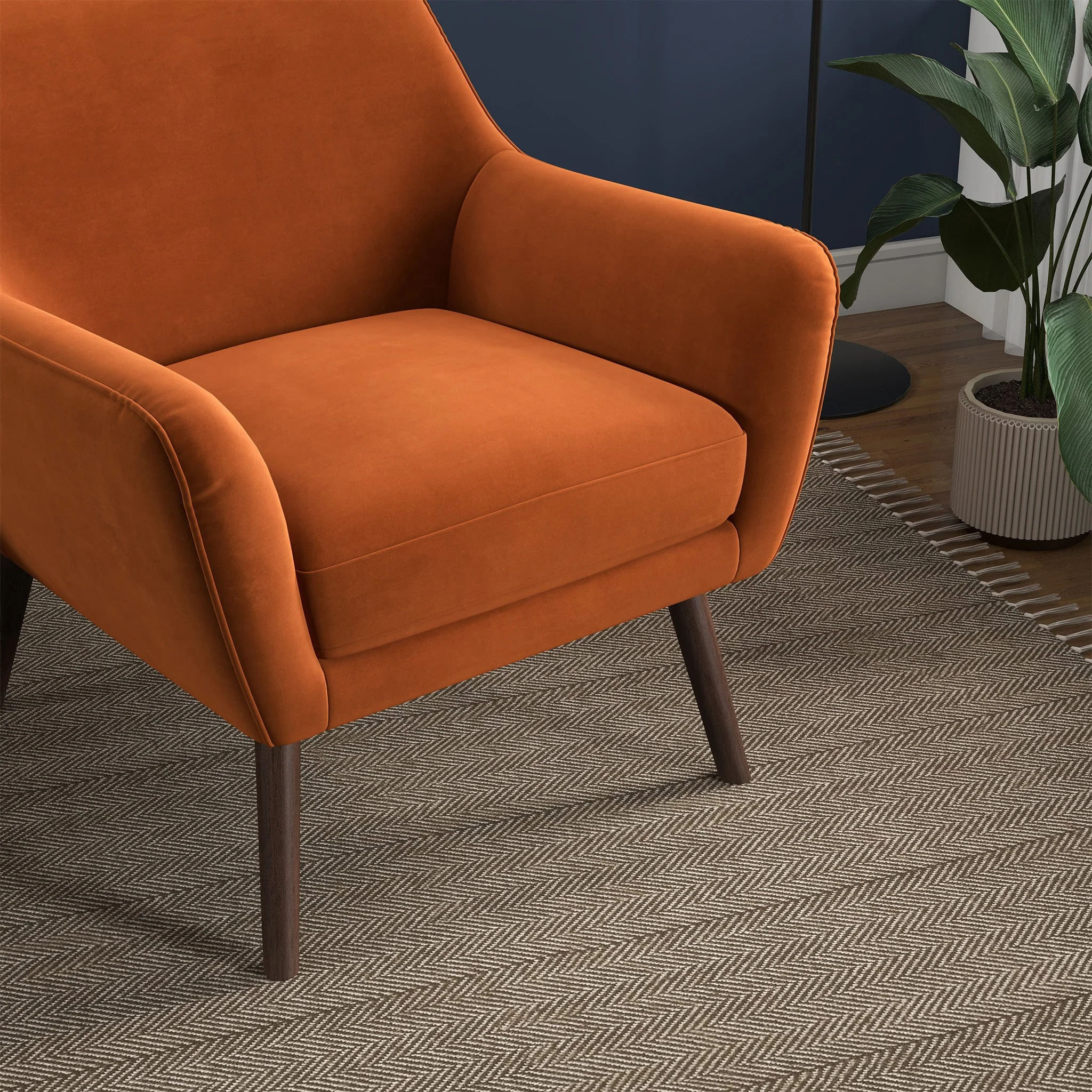Panom Burnt Orange Velvet Lounge Chair - Image 5