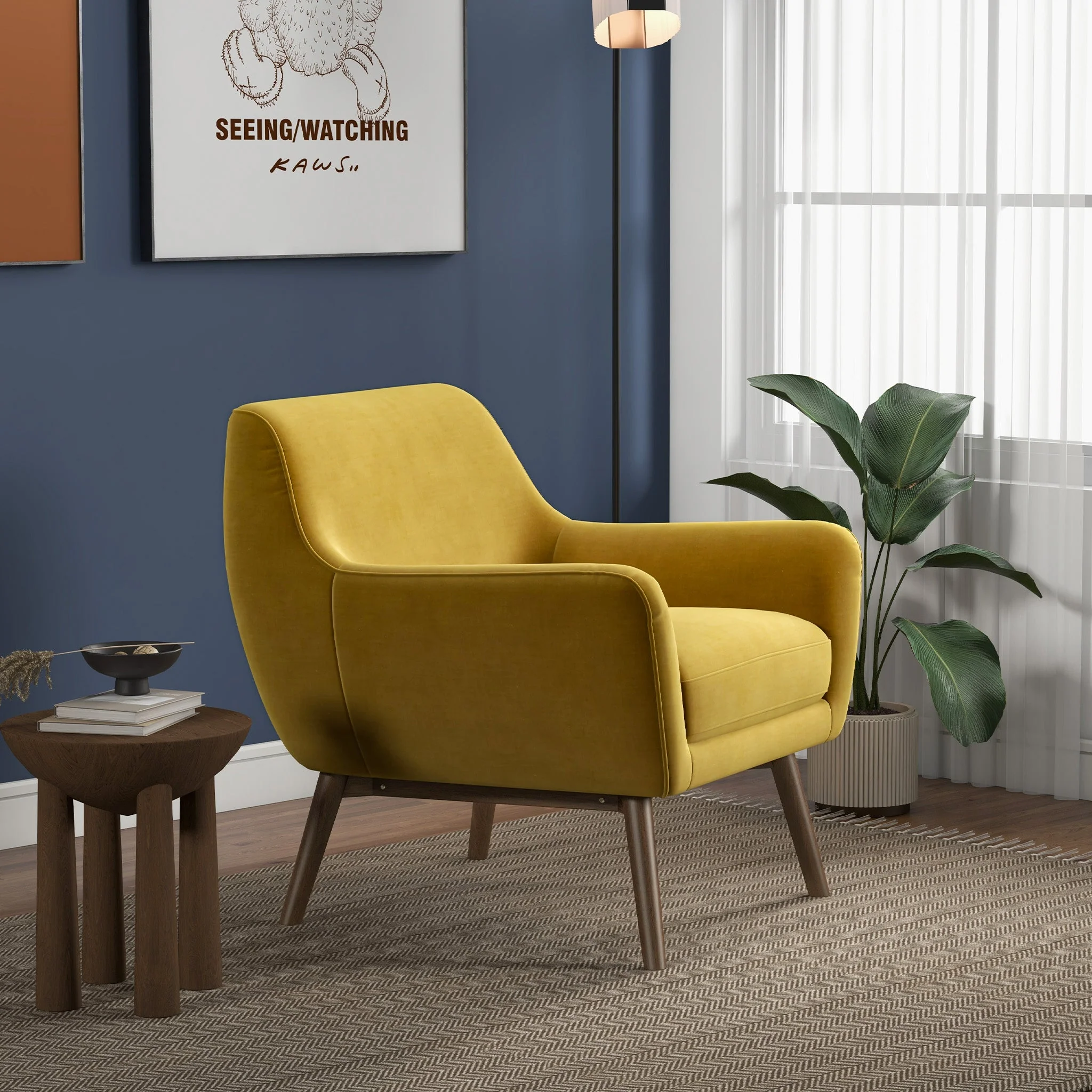 Panom Gold Velvet Lounge Chair - Image 3