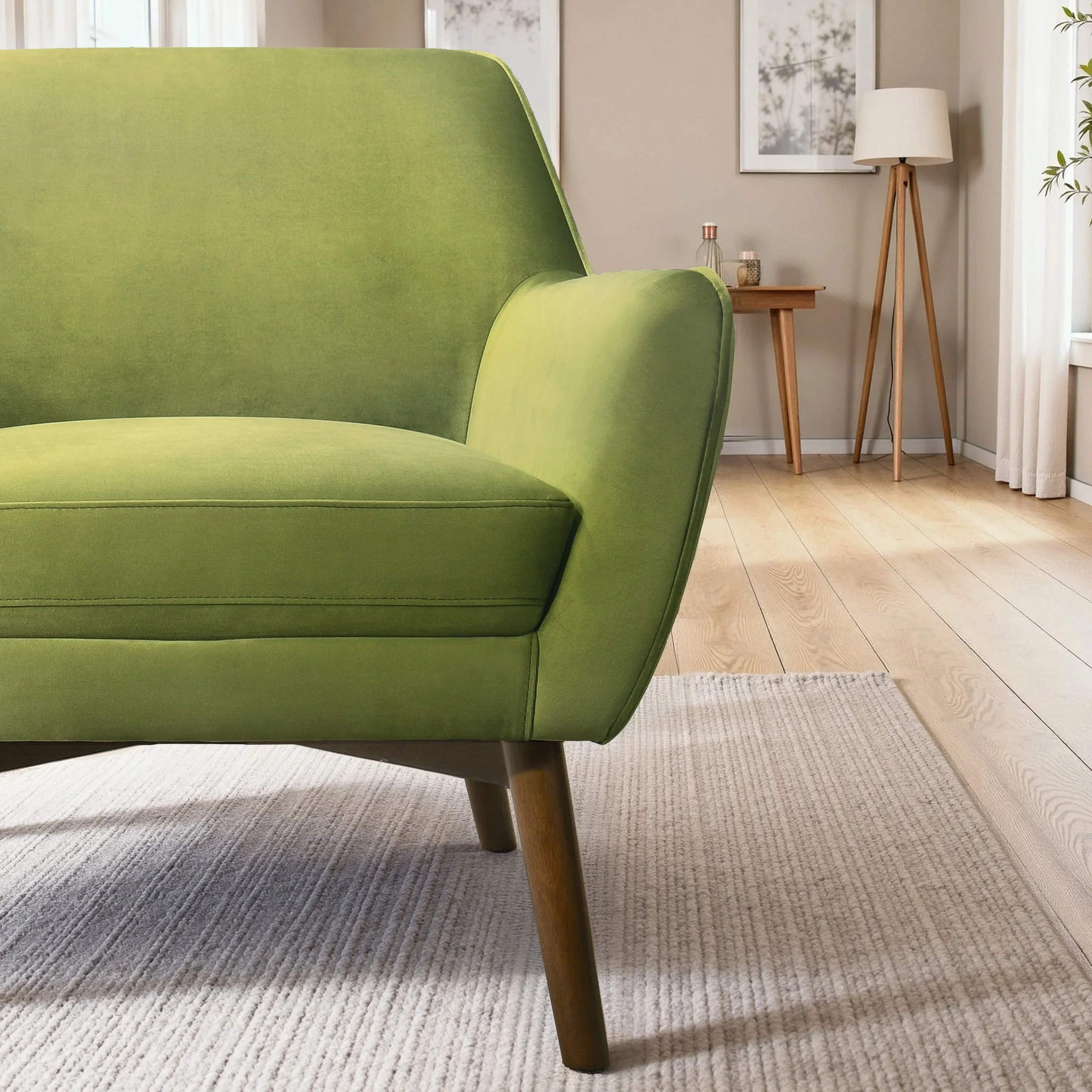 Panom Pistacho Green Velvet Lounge Chair - Image 5