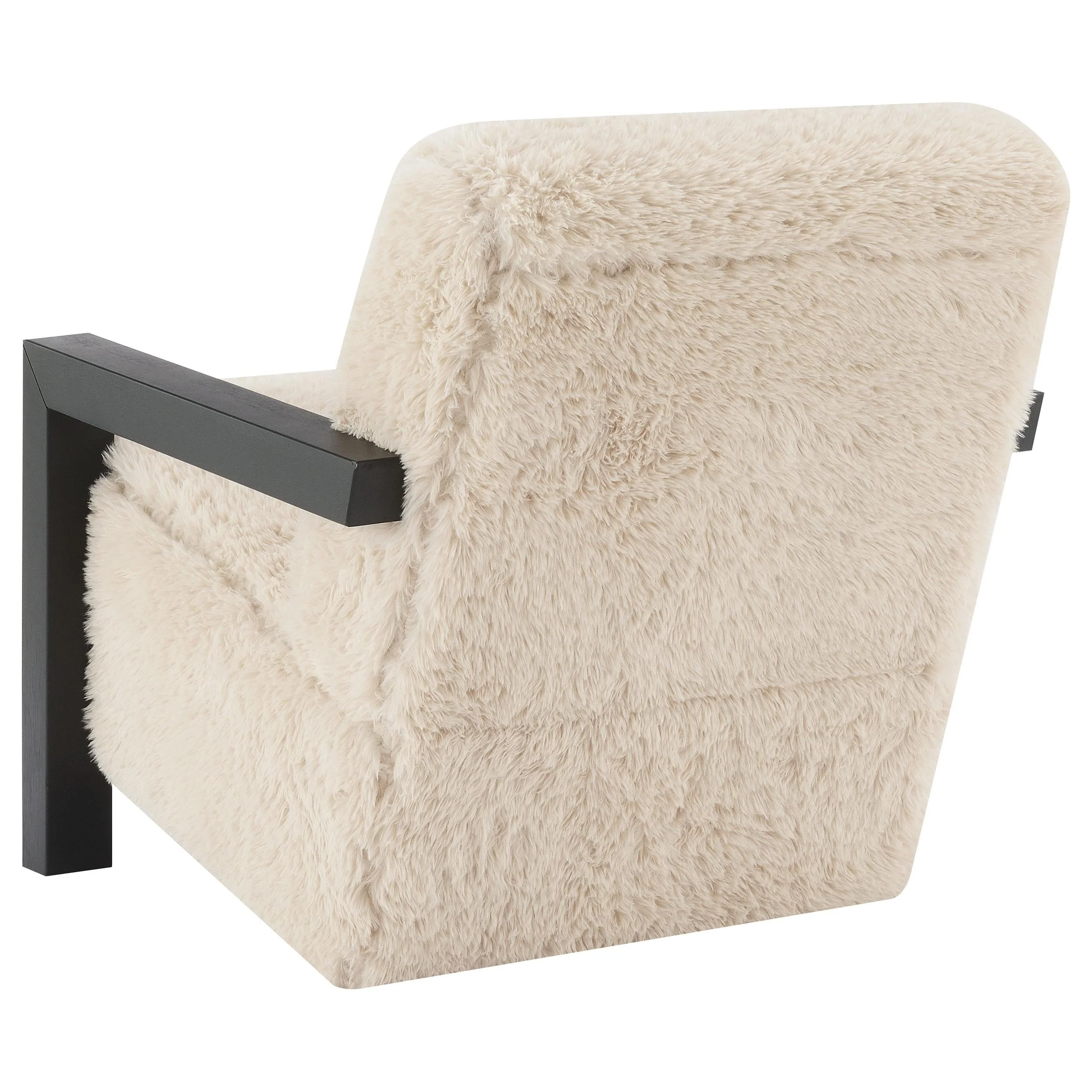 Paquet Latte Faux Fur Solid Wood Arm Chair - Image 6