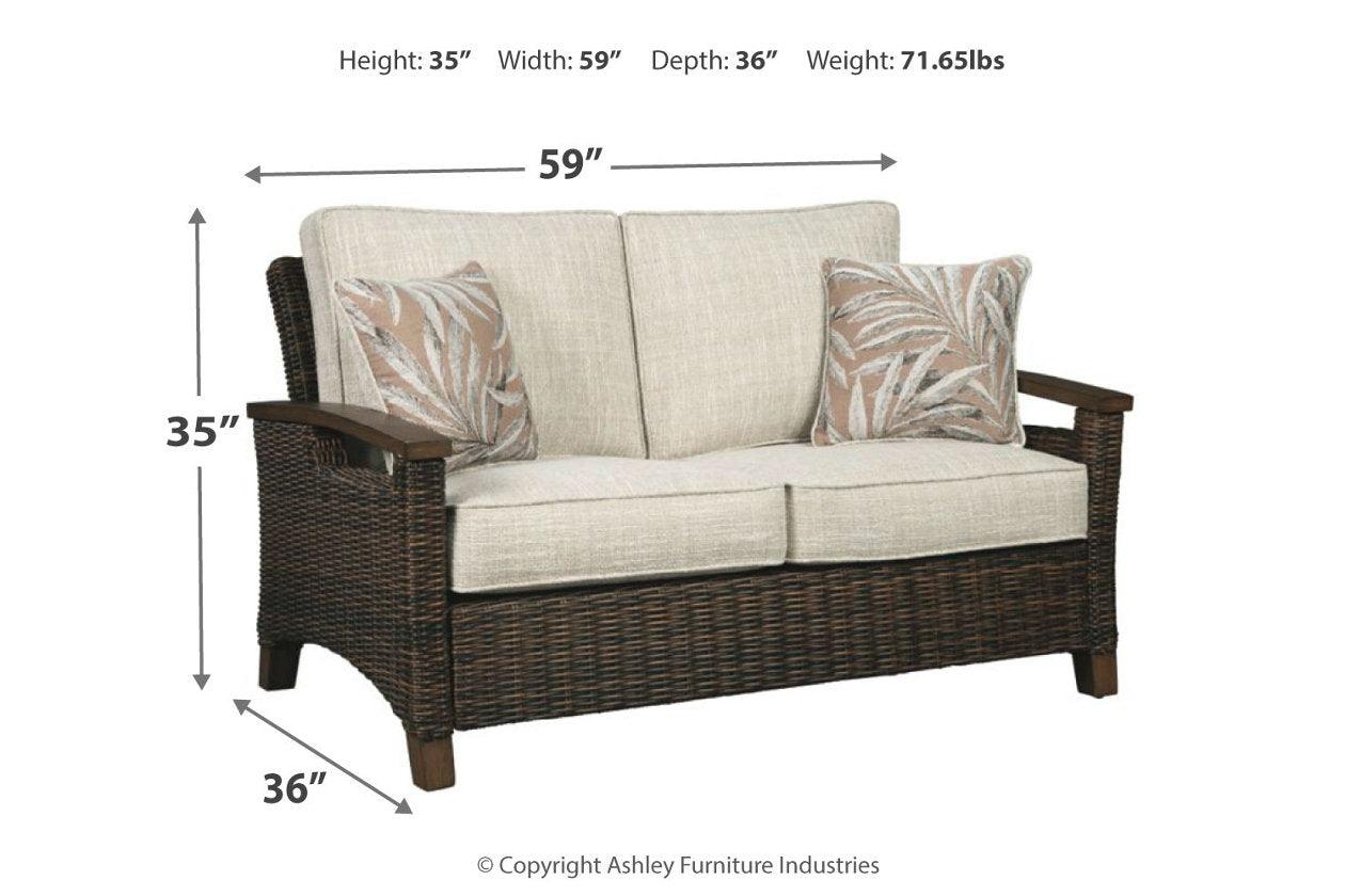 Paradise Trail Medium Brown Loveseat with Cushion - Image 5