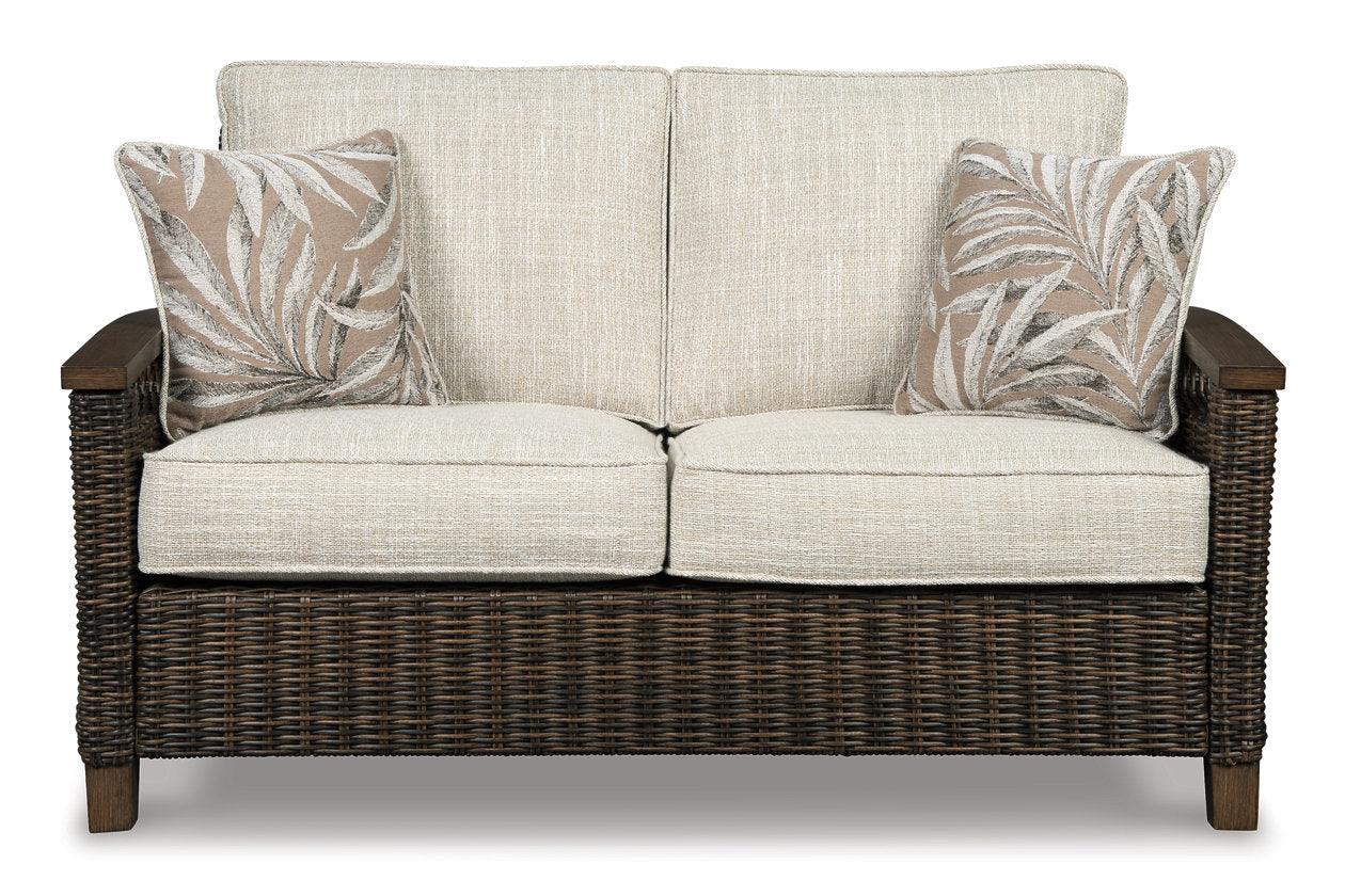 Paradise Trail Medium Brown Loveseat with Cushion - Image 7