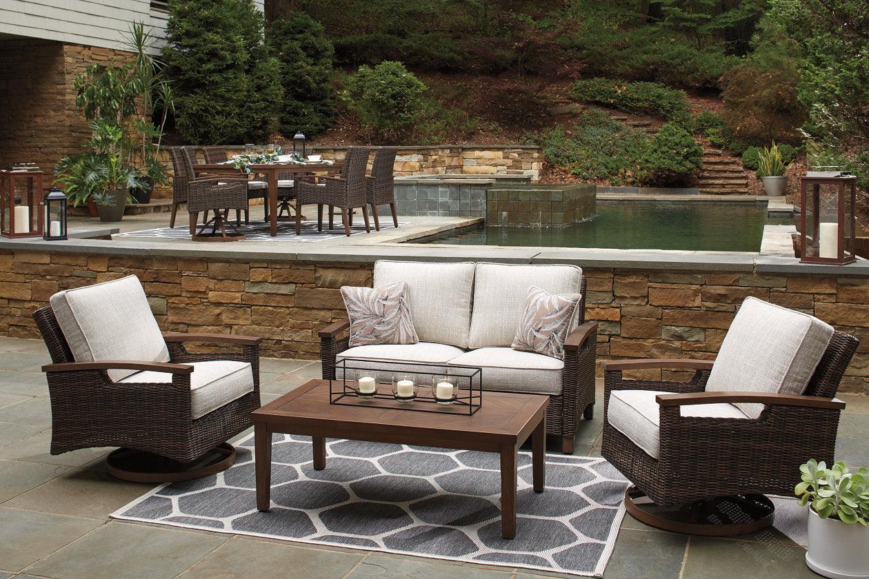 Paradise Trail Medium Brown Loveseat with Cushion - Image 9