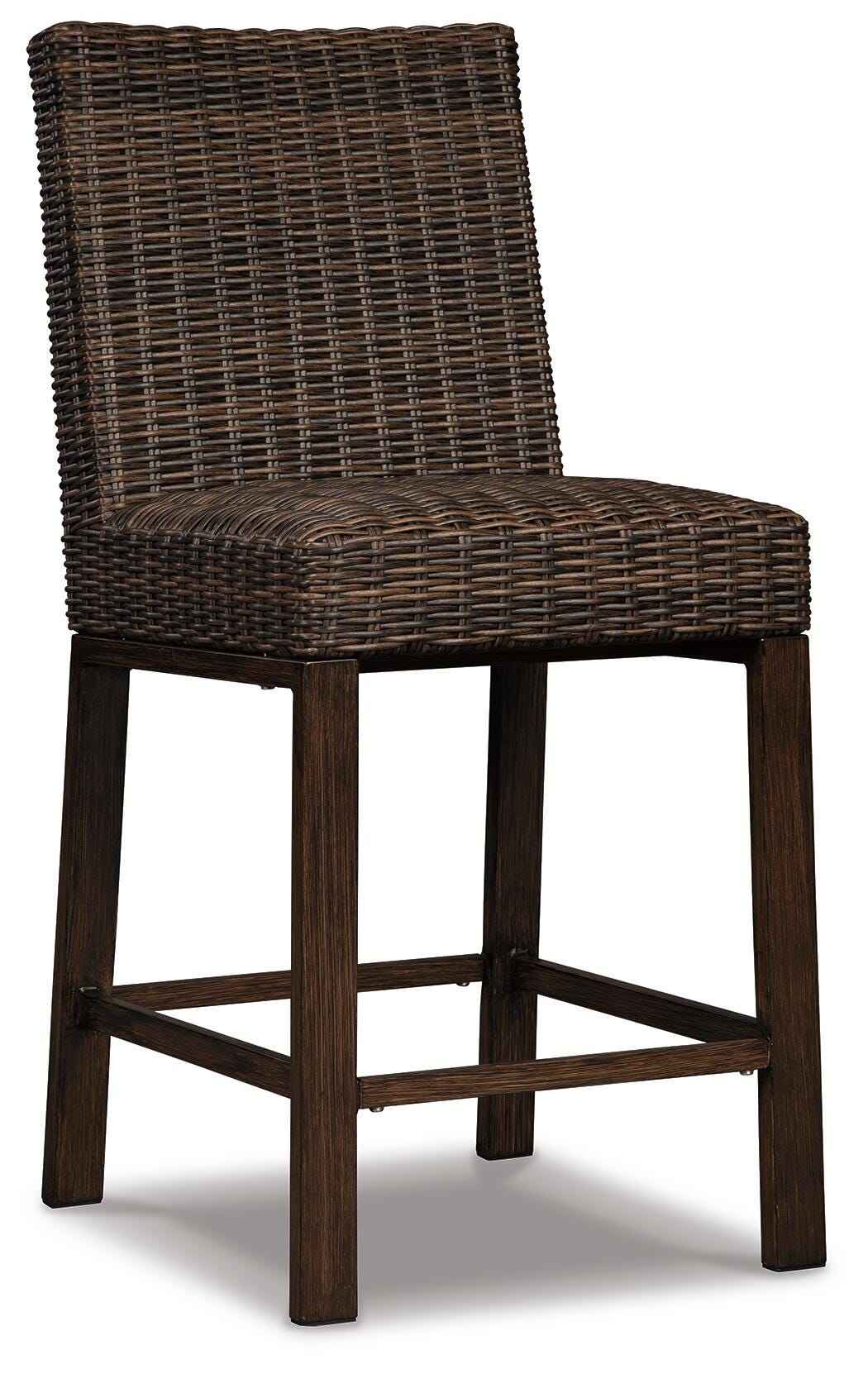 Paradise Trail Medium Brown Outdoor Bar Fire Pit Table with 6 Barstools - Image 19