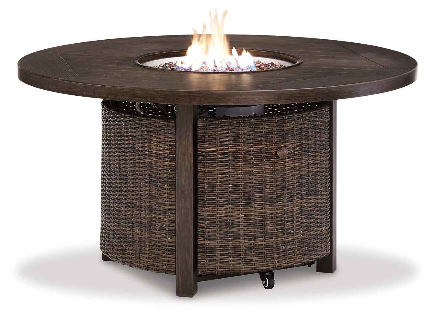 Paradise Trail Medium Brown Outdoor Fire Pit Table with 4 Lounge Chairs - Image 12