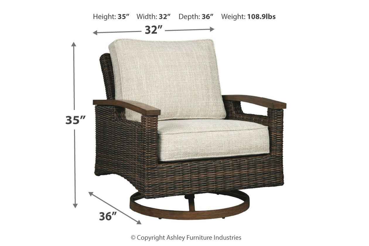 Paradise Trail Medium Brown Outdoor Fire Pit Table with 4 Lounge Chairs - Image 5