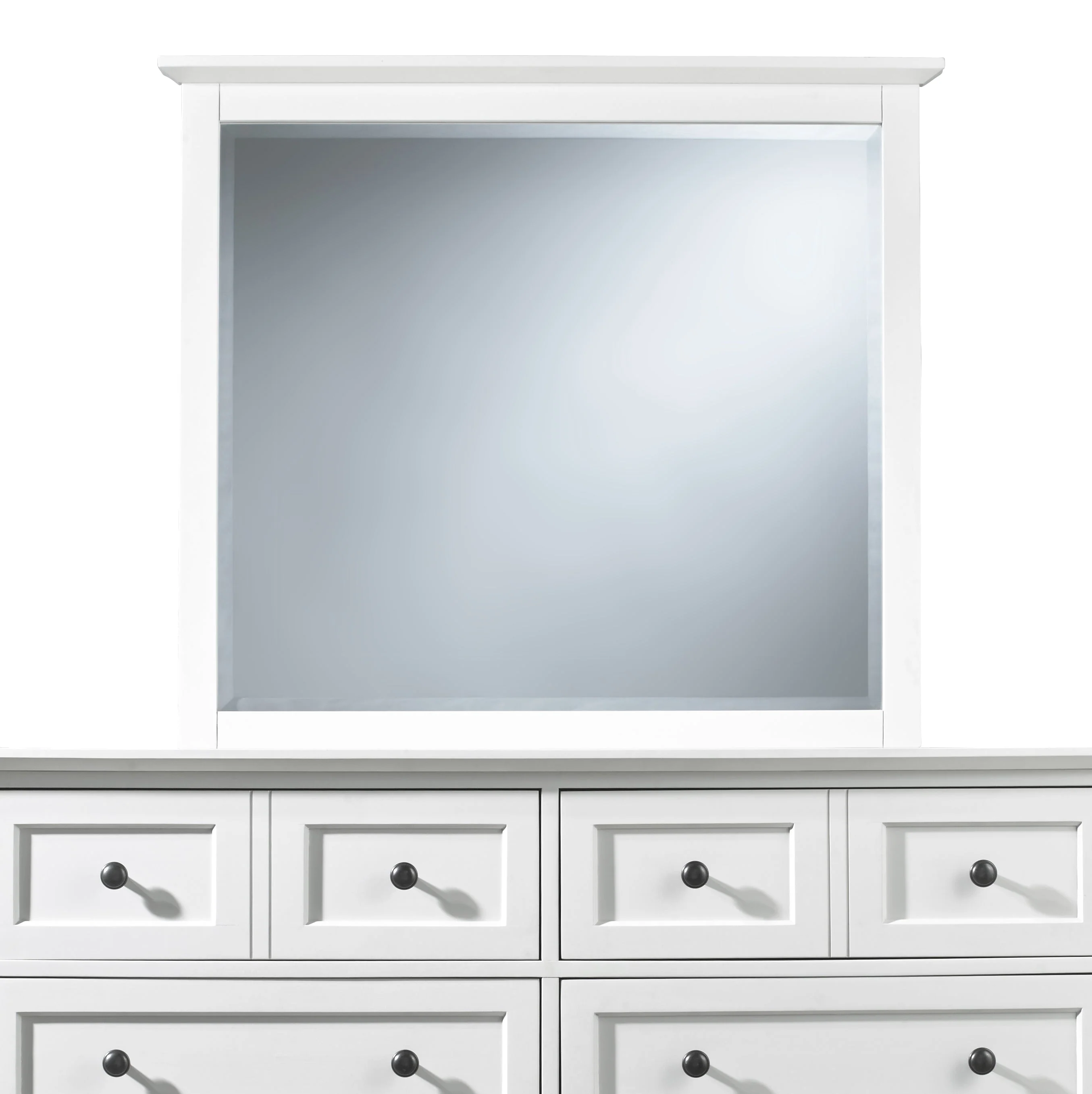 Paragon Beveled Glass Mirror in White - Image 3