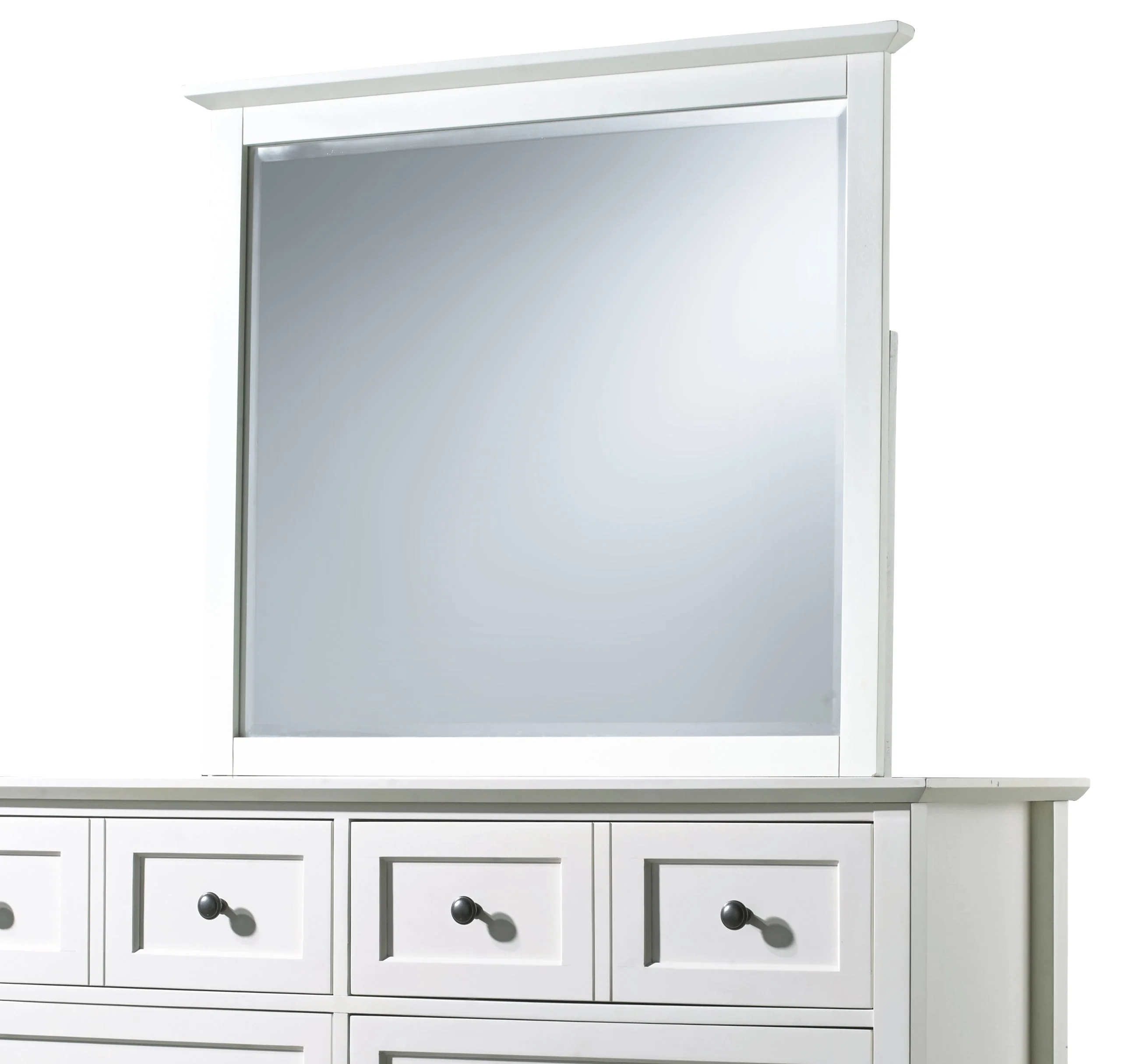 Paragon Beveled Glass Mirror in White - Image 4