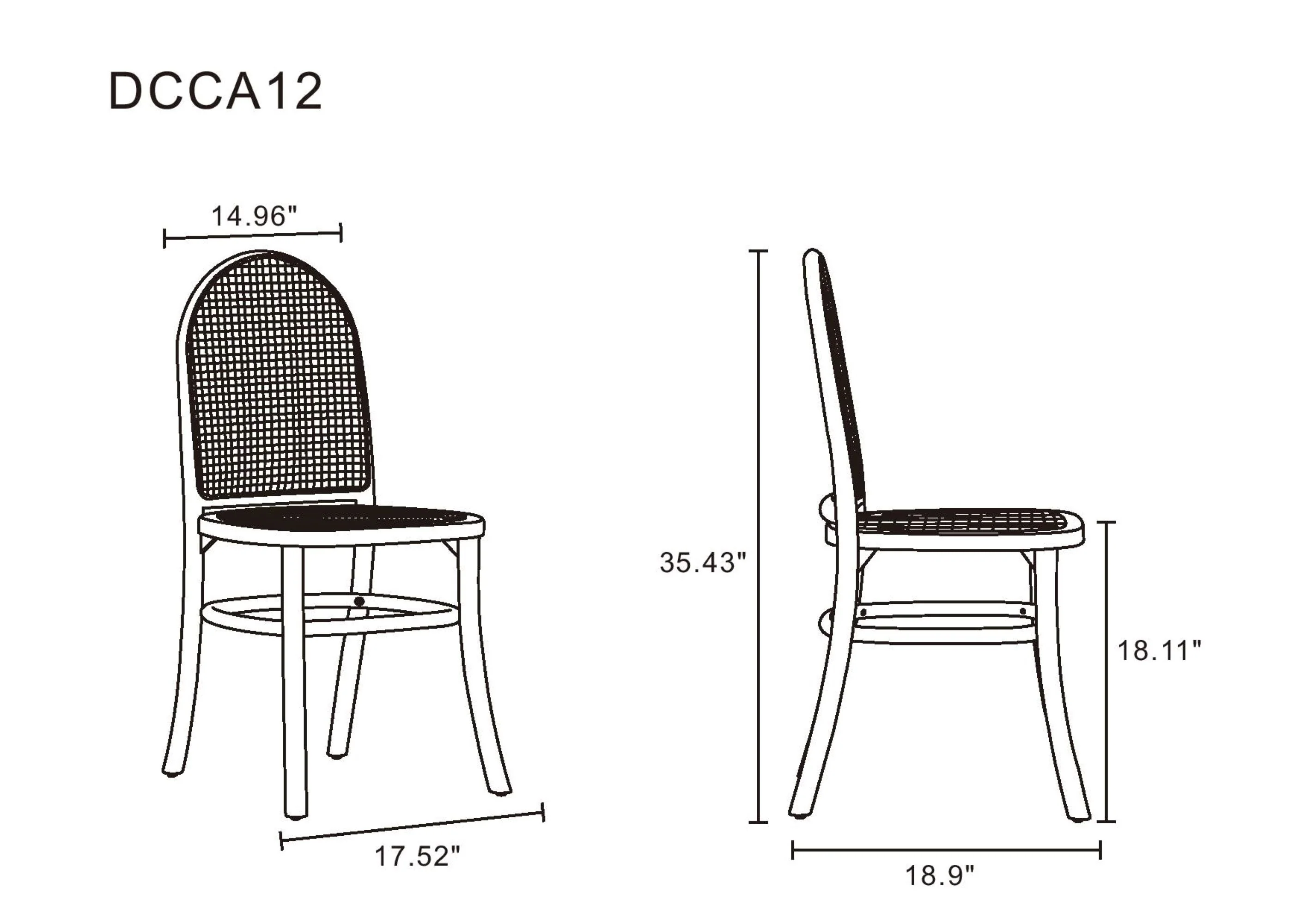 Paragon Dining Chair 2.0 in Nature and Cane (set of 4) - Image 3