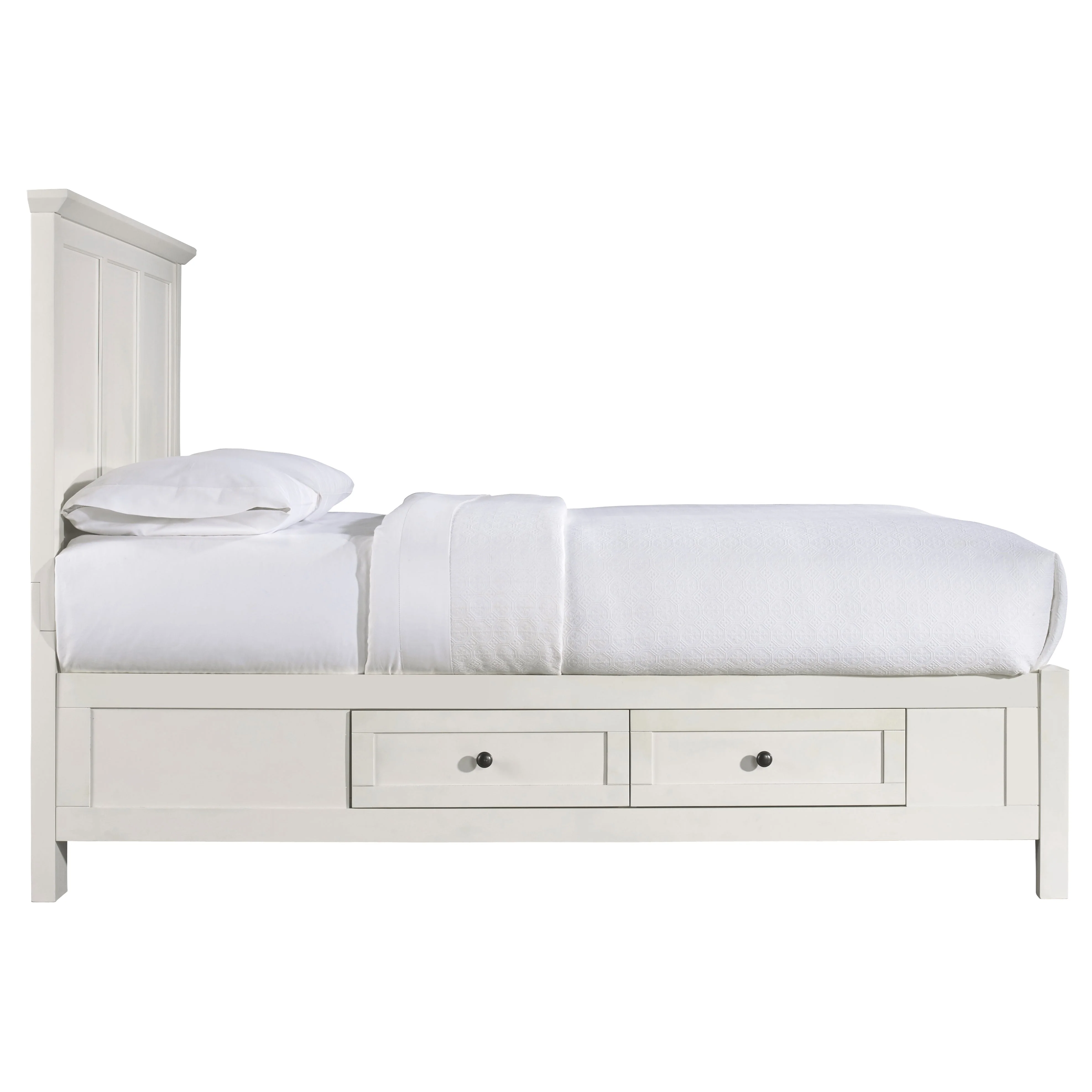 Paragon Four Drawer Wood California King Storage Bed in White - Image 6