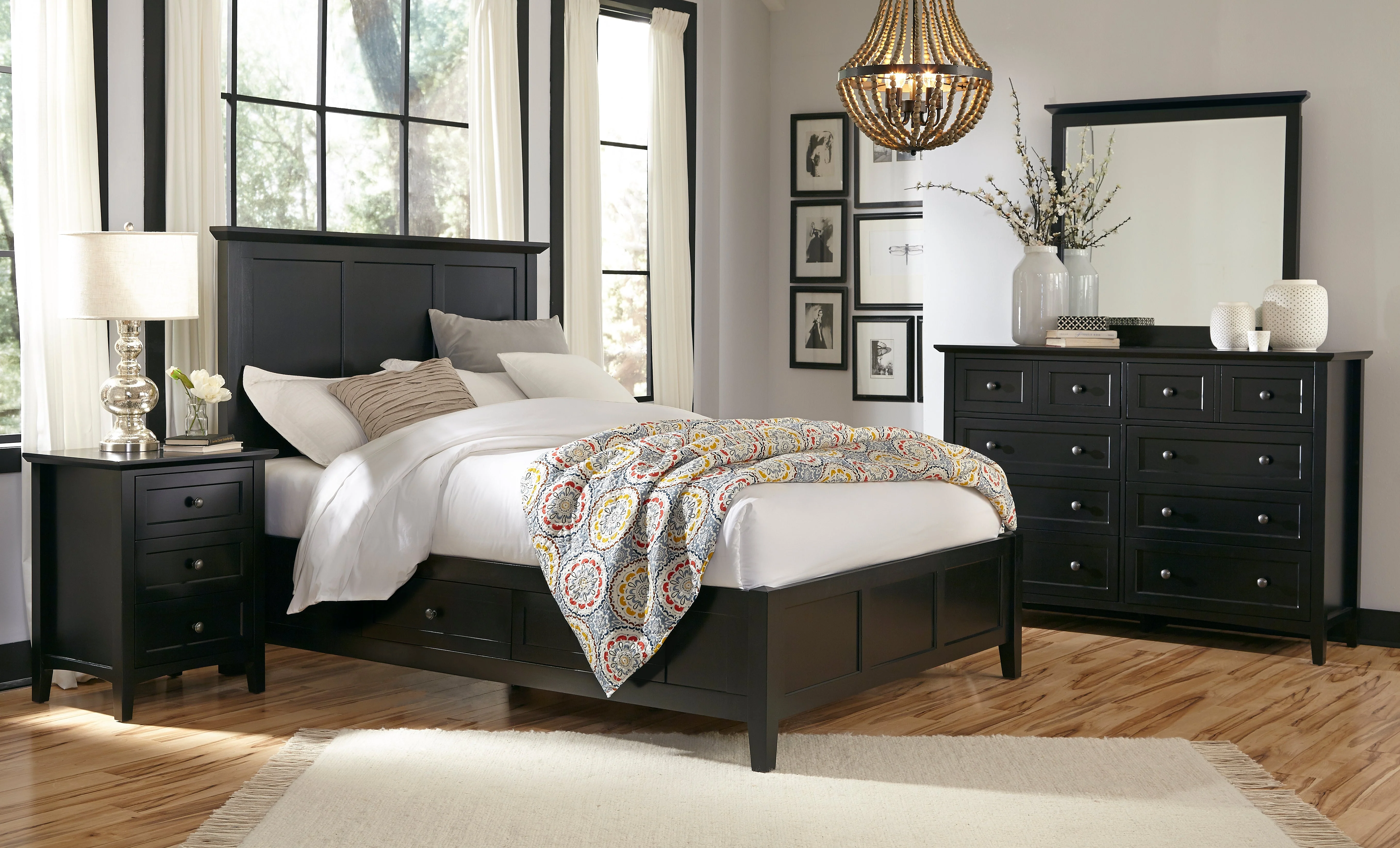 Paragon Four Drawer Wood Eastern King Storage Bed in Black - Image 3