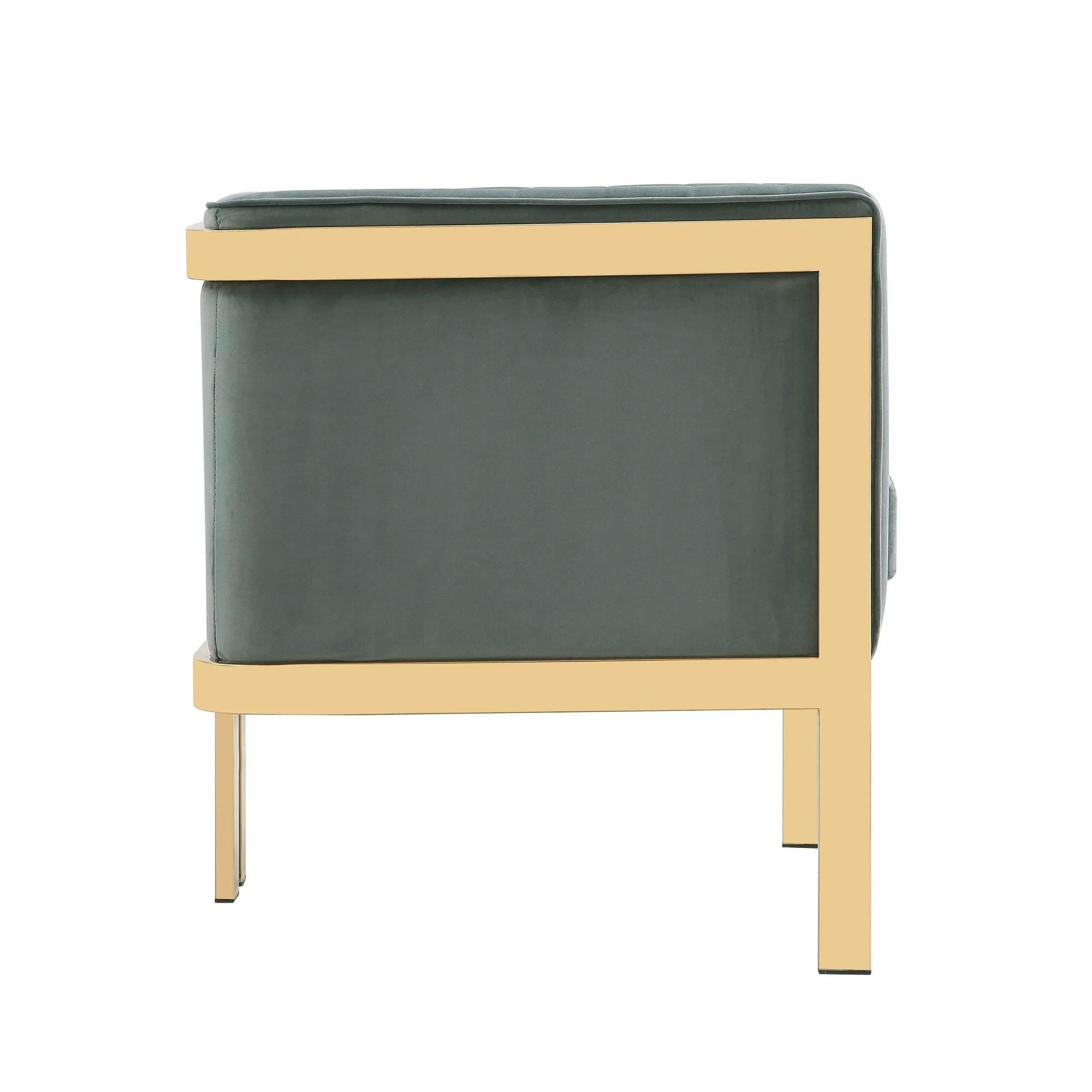 Paramount Accent Armchair in Warm Grey and Polished Brass - Image 5