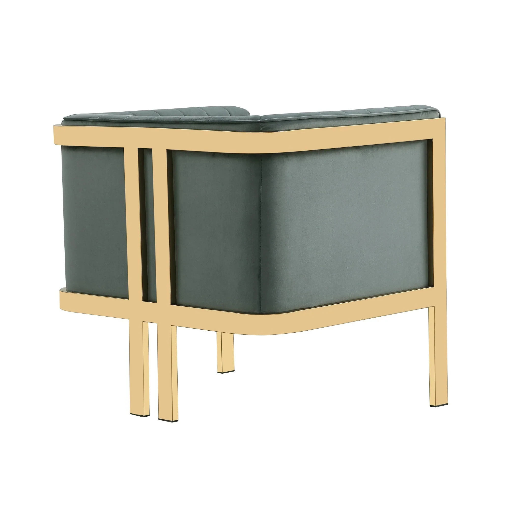 Paramount Accent Armchair in Warm Grey and Polished Brass - Image 6