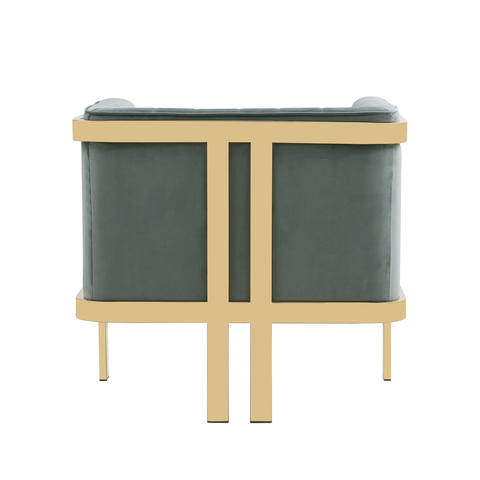 Paramount Accent Armchair in Warm Grey and Polished Brass - Image 7