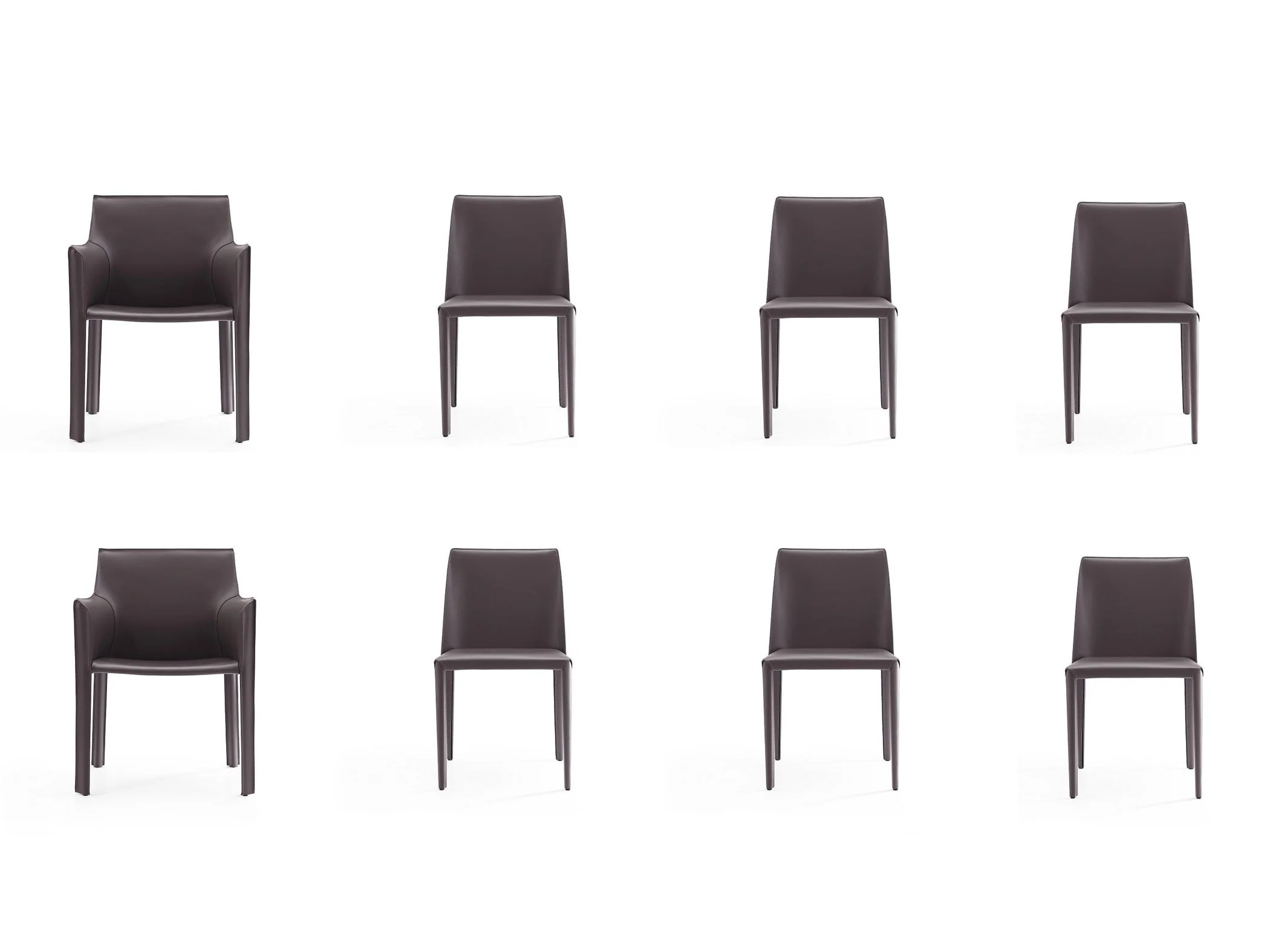 Paris 8-Piece Dining Chairs in Grey