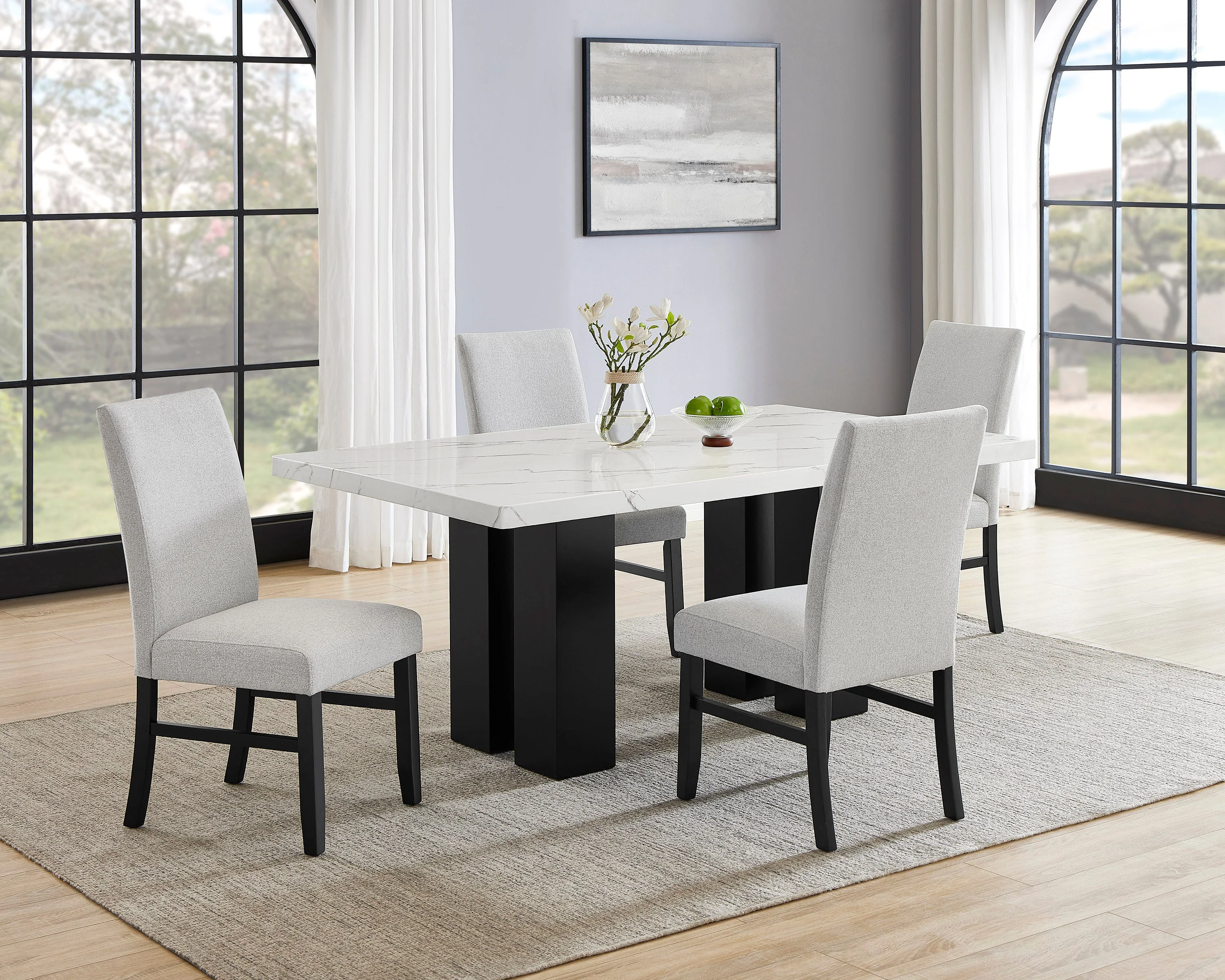 Parkside Gray and Black Dining Table - Image 3