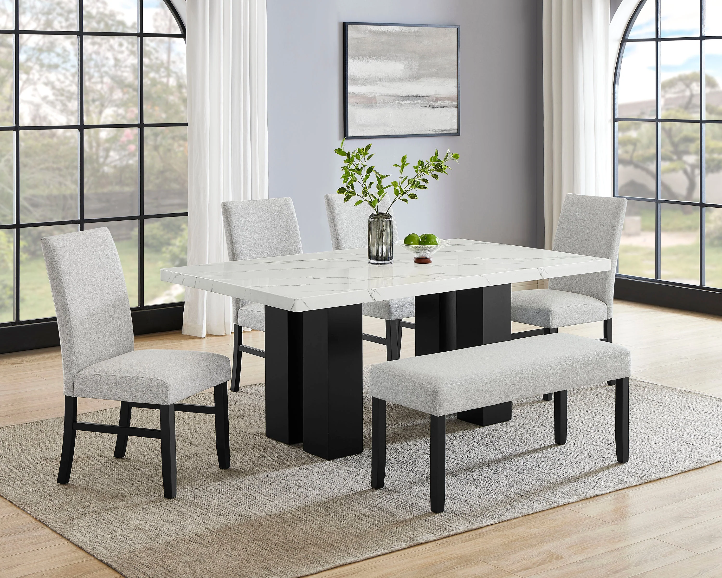 Parkside Gray and Black Dining Table - Image 4