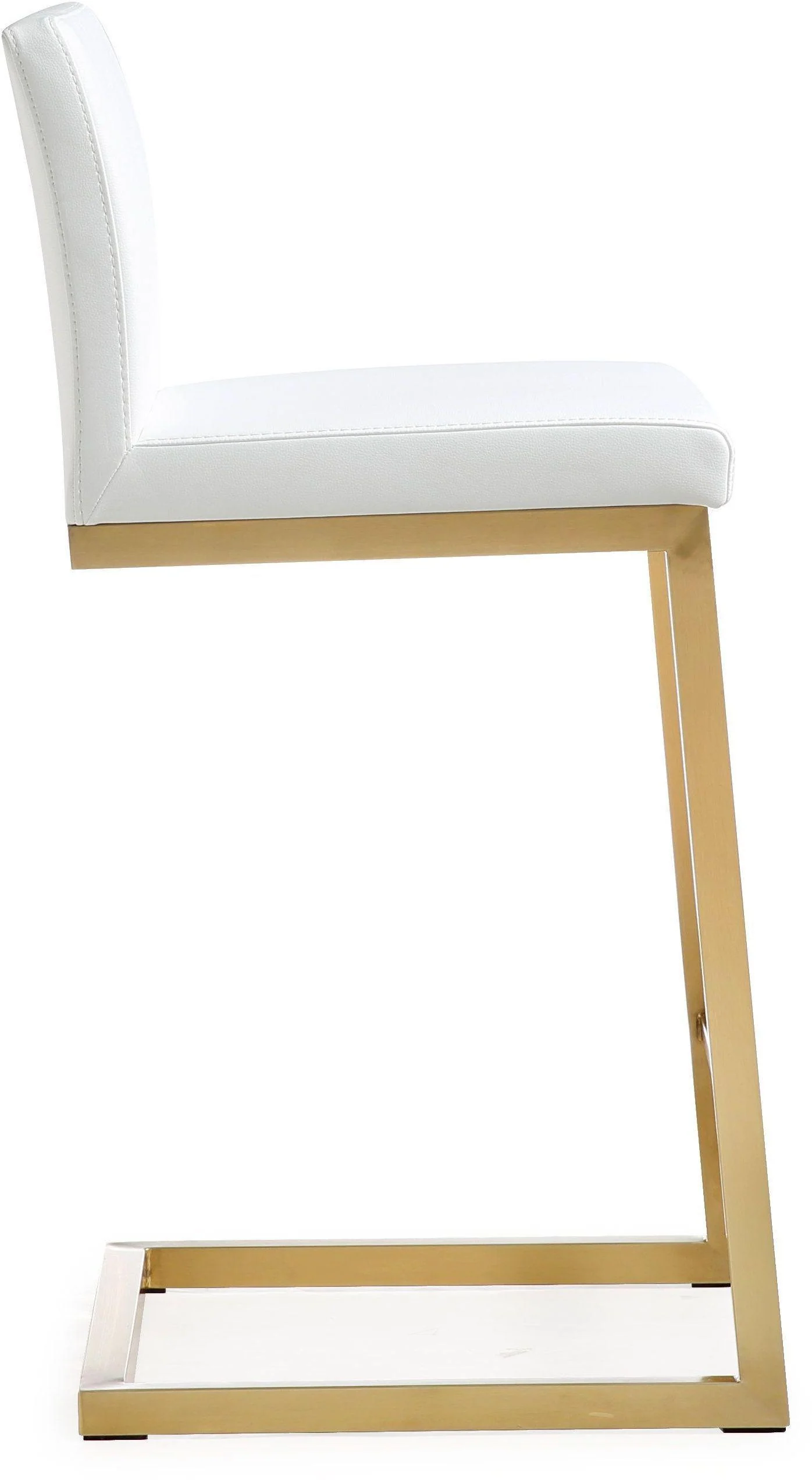 Parma Performance Vegan Leather and Gold Stainless Steel Counter Stool - Set of 2 - Image 14