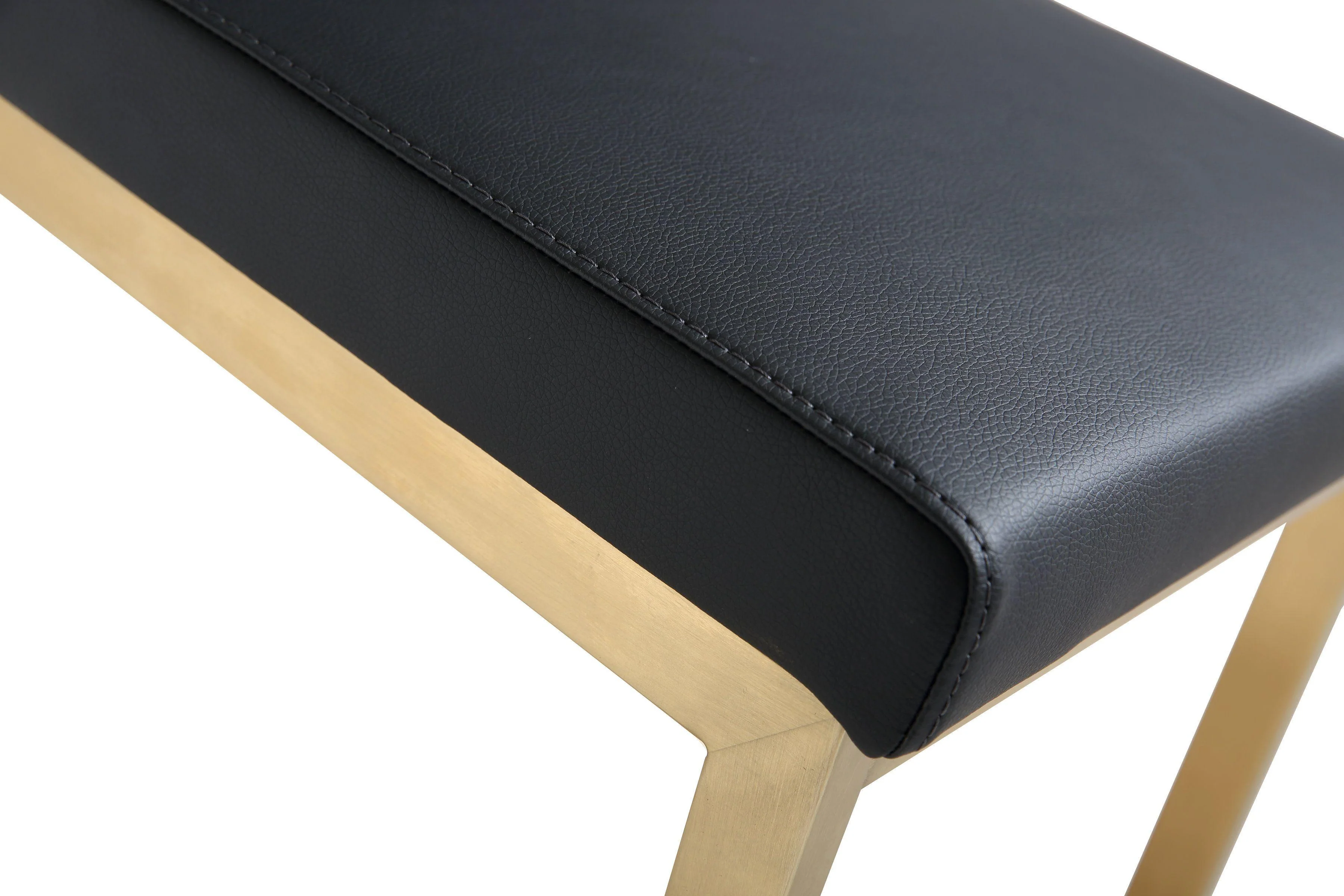 Parma Performance Vegan Leather and Gold Stainless Steel Counter Stool - Set of 2 - Image 8