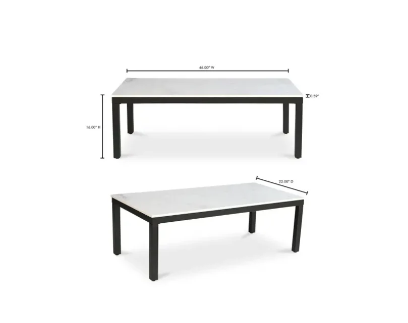 Parson Coffee Table -White - Image 8