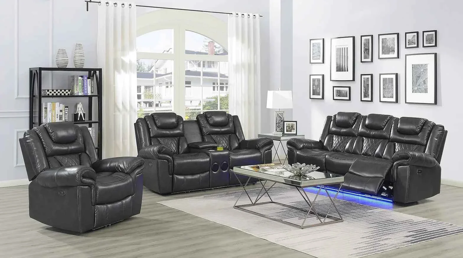 Party Time Grey 3-Piece Power Reclining Living Room Set