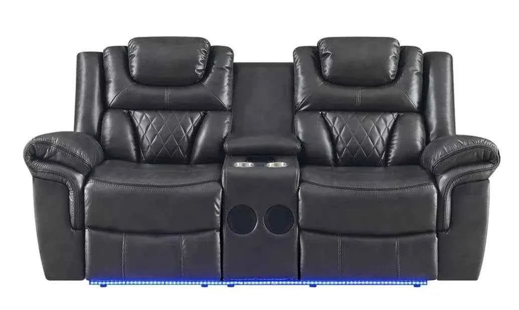 Party Time Grey 3-Piece Power Reclining Living Room Set - Image 2