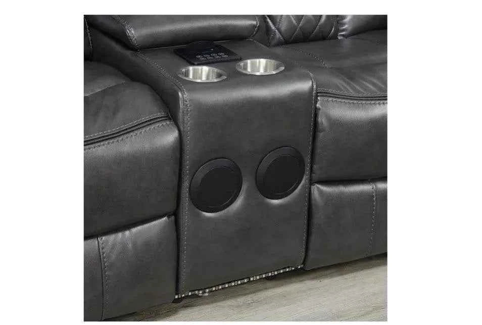 Party Time Grey 3-Piece Power Reclining Living Room Set - Image 4