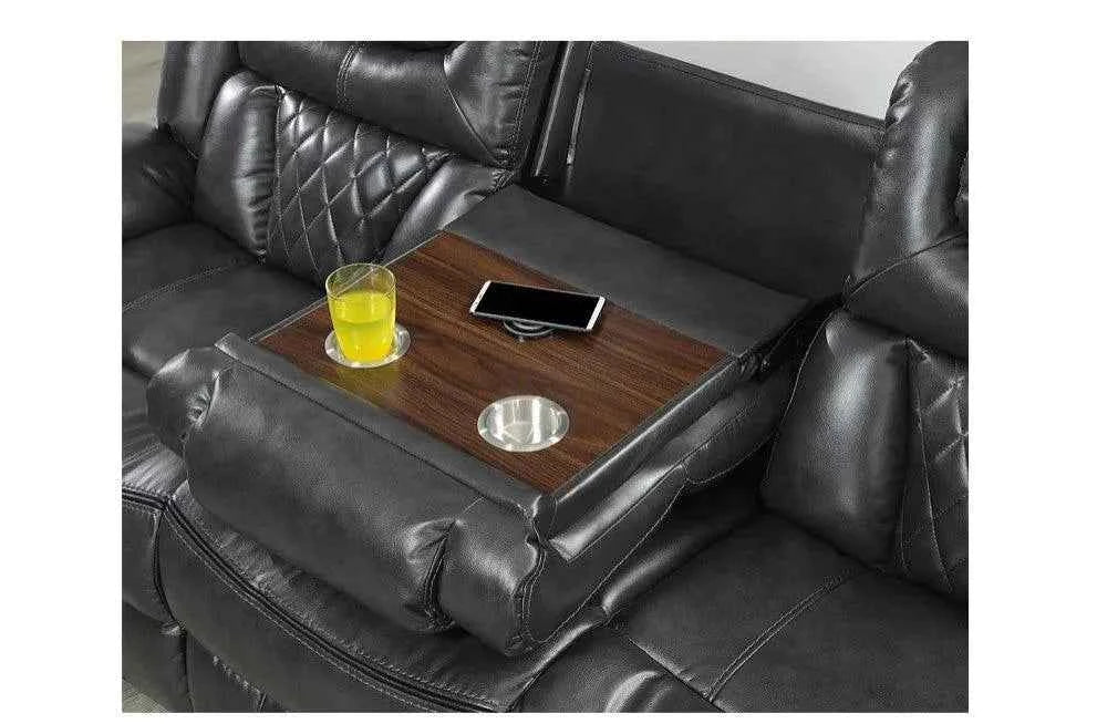 Party Time Grey 3-Piece Power Reclining Living Room Set - Image 5