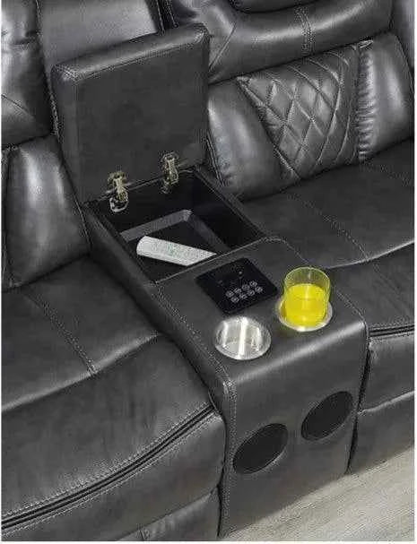 Party Time Grey 3-Piece Power Reclining Living Room Set - Image 6