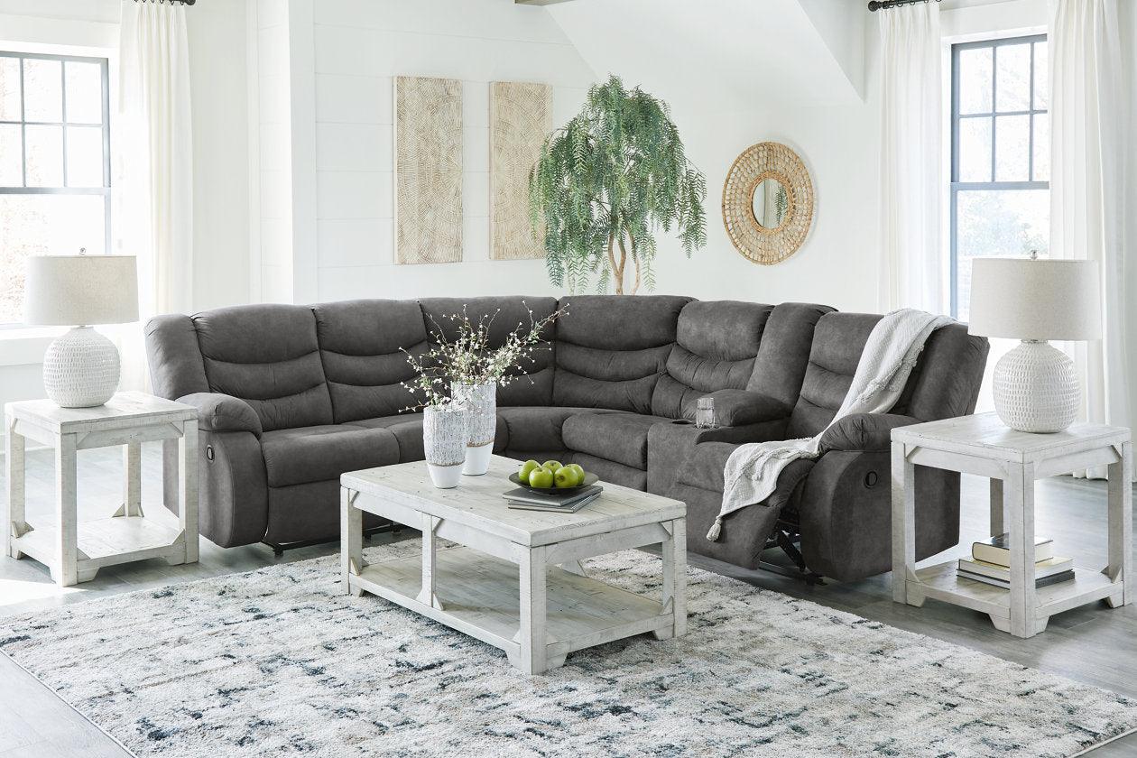 Partymate Slate 2-Piece Manual Reclining Sectional - Image 4