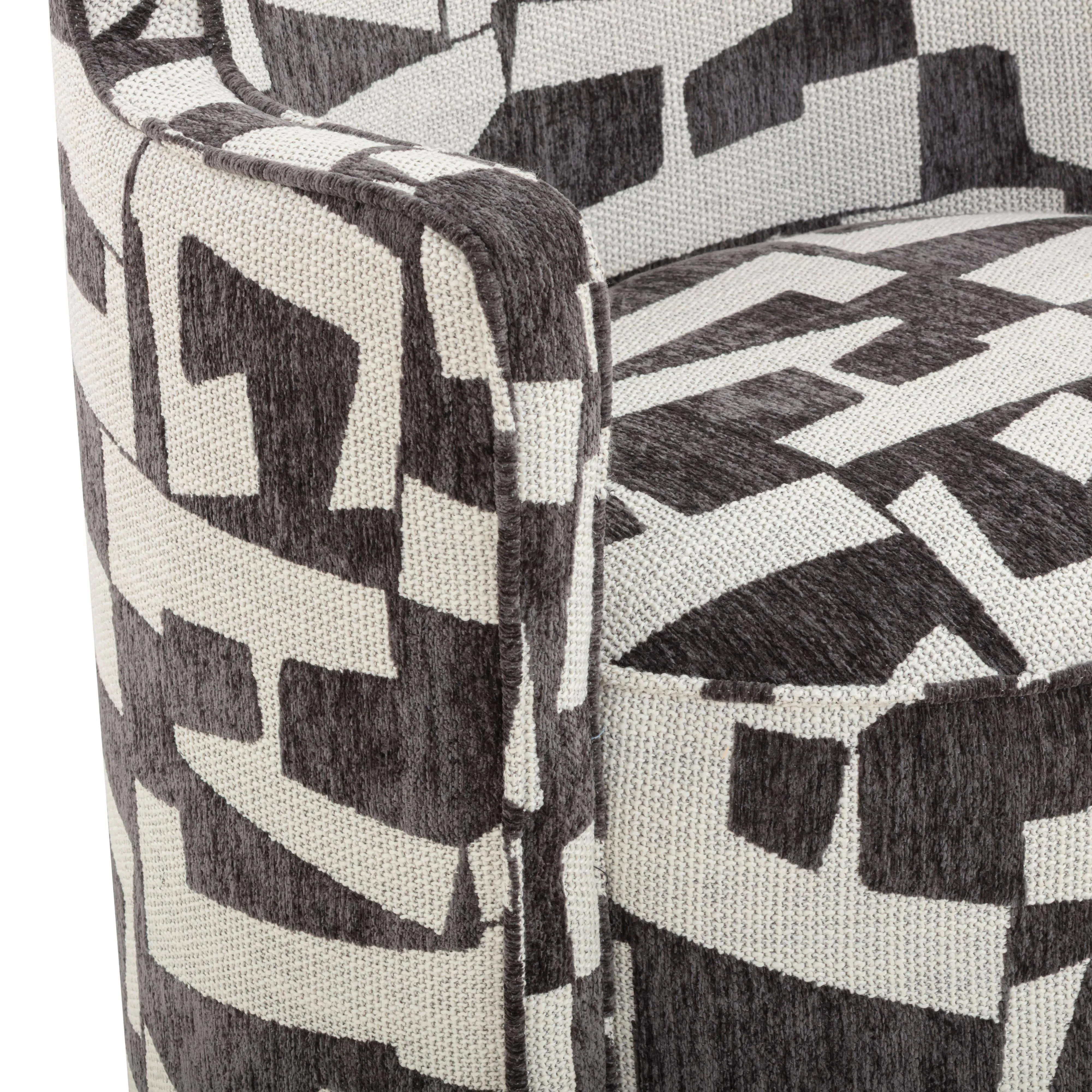 Passe Black Performance Jacquard Swivel Chair - Image 3