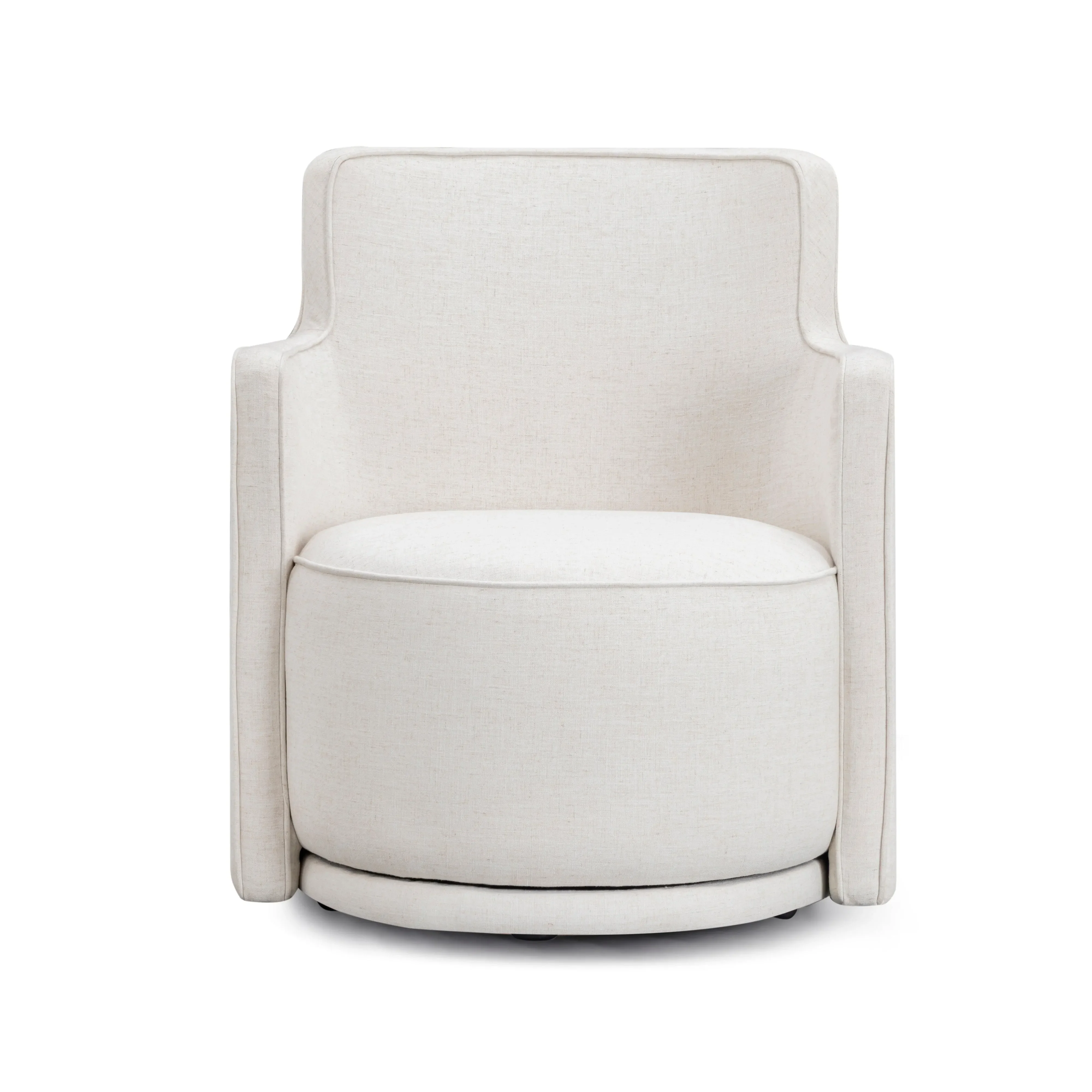 Passe Cream Upcycled Performance Linen Swivel Chair - Image 2
