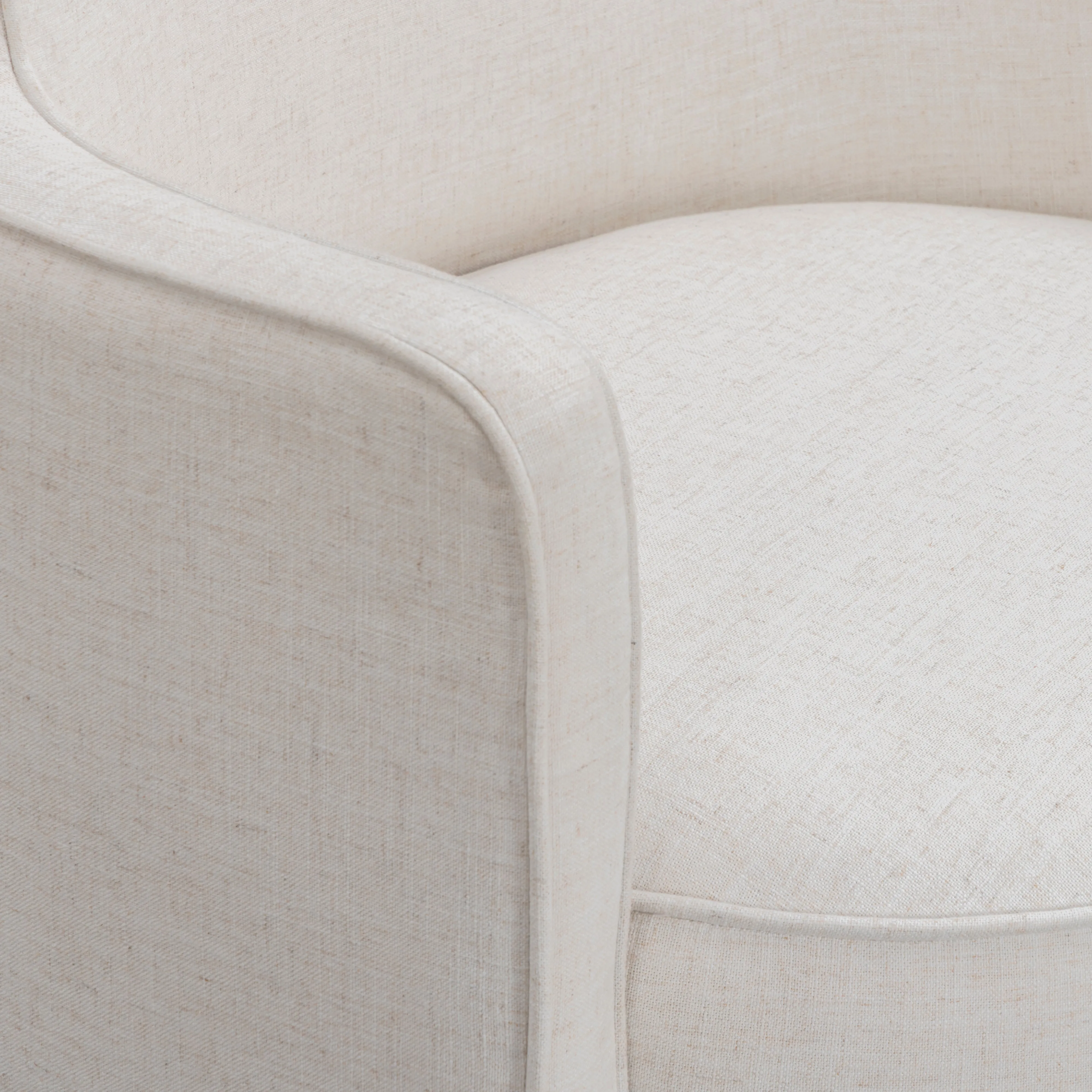 Passe Cream Upcycled Performance Linen Swivel Chair - Image 3