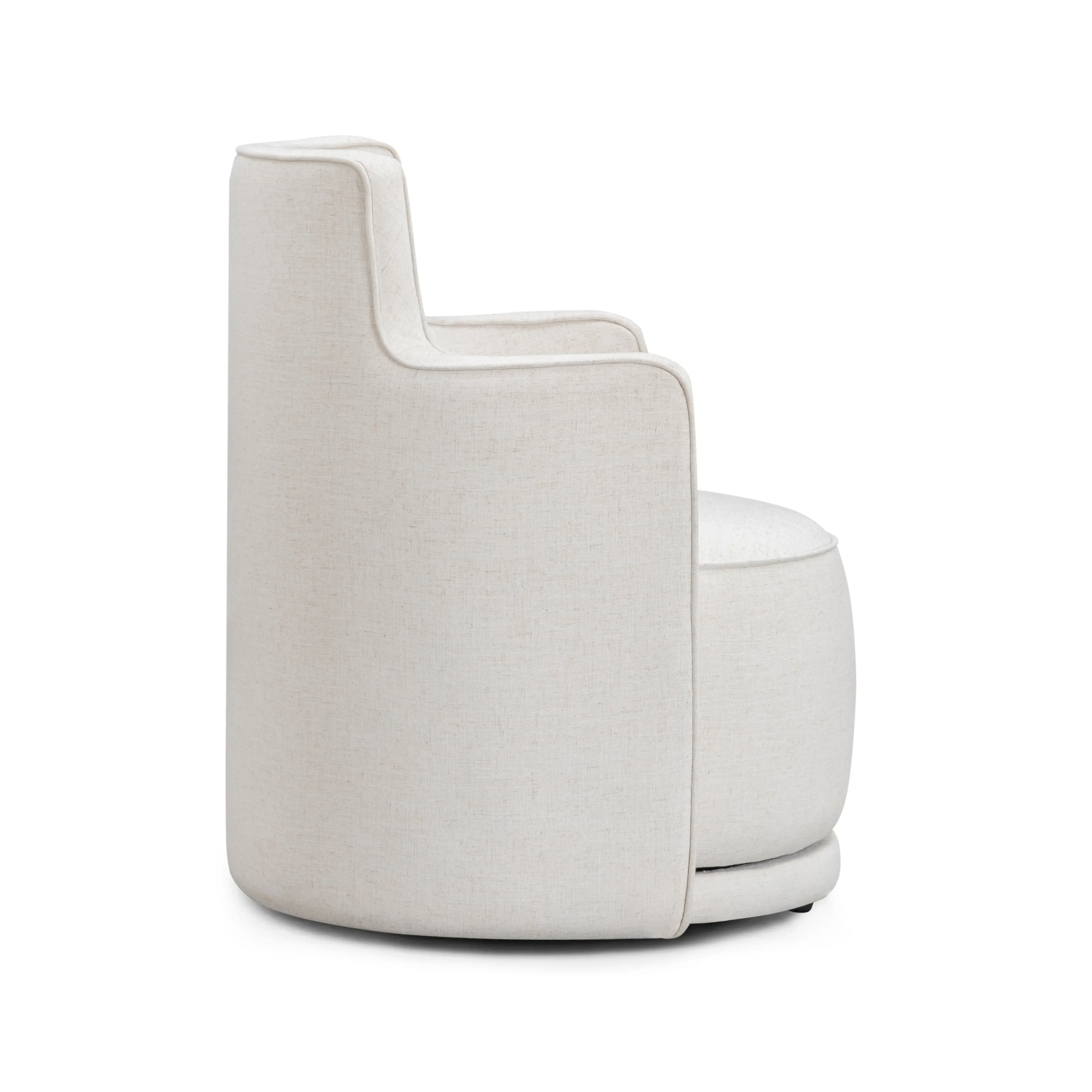 Passe Cream Upcycled Performance Linen Swivel Chair - Image 4