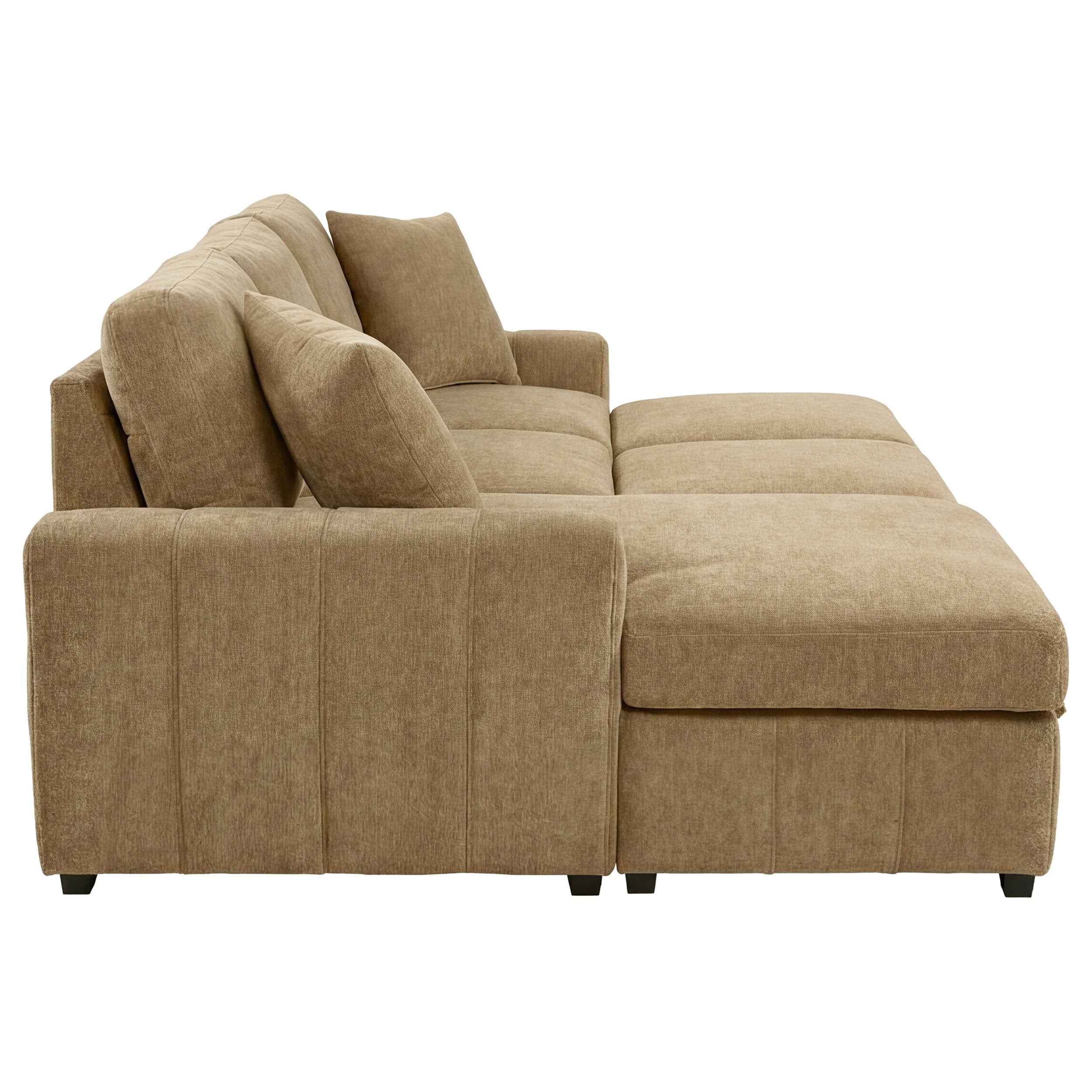Pastrana Camel Upholstered Sleeper Sectional Sofa LAF Chaise - Image 10