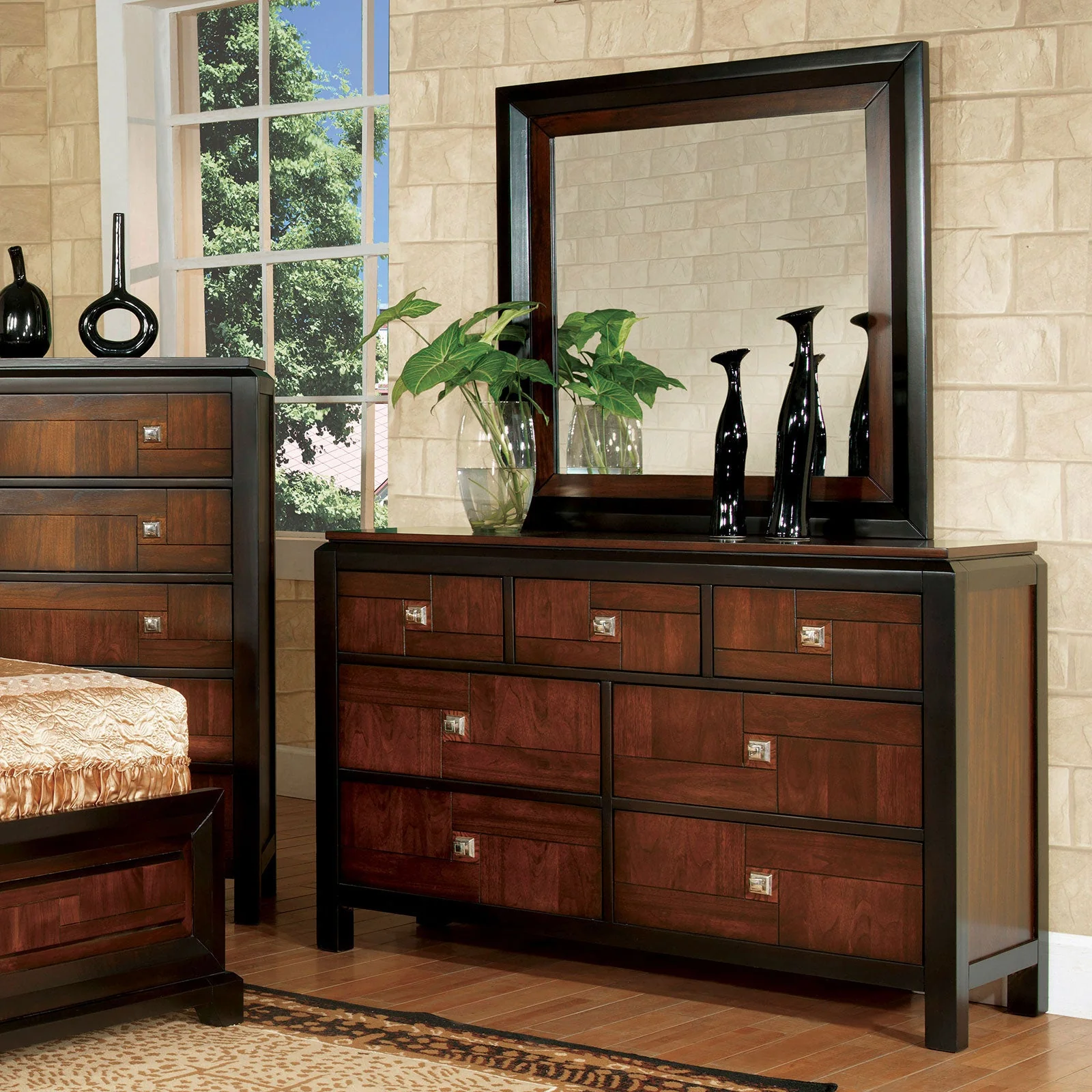 Patra Acacia/Walnut Mirror - Image 2